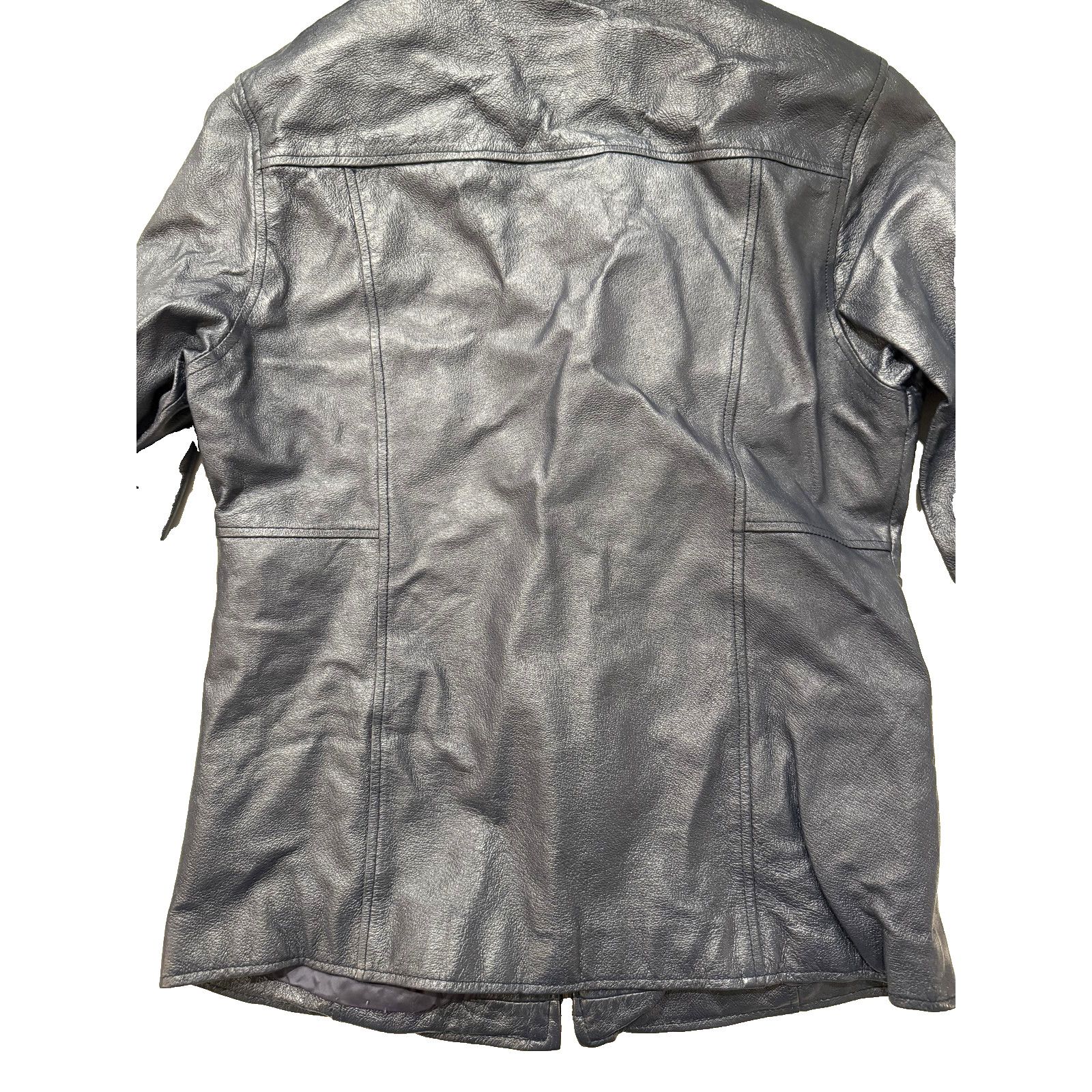& Other Stories Vintage Mitrani Jacket Womens MED Blue Genuine Leather Korea Size M / US 6-8 / IT 42-44 - 7 Thumbnail