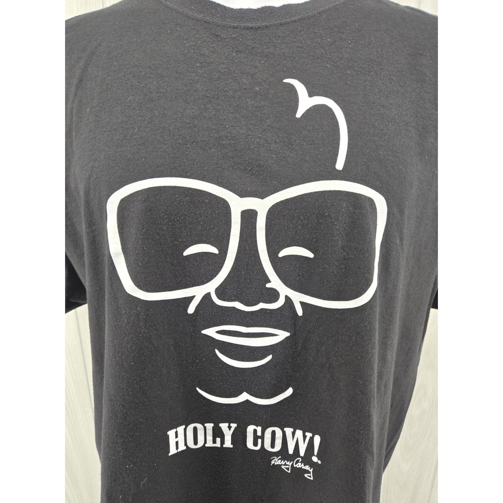 Hanes Hanes Harry Caray Holy Cow T-Shirt Black XL Men Cubs Baseball Shirt Short Sleeve Crew Neck Local Size US XL / EU 56 / 4 - 4 Thumbnail