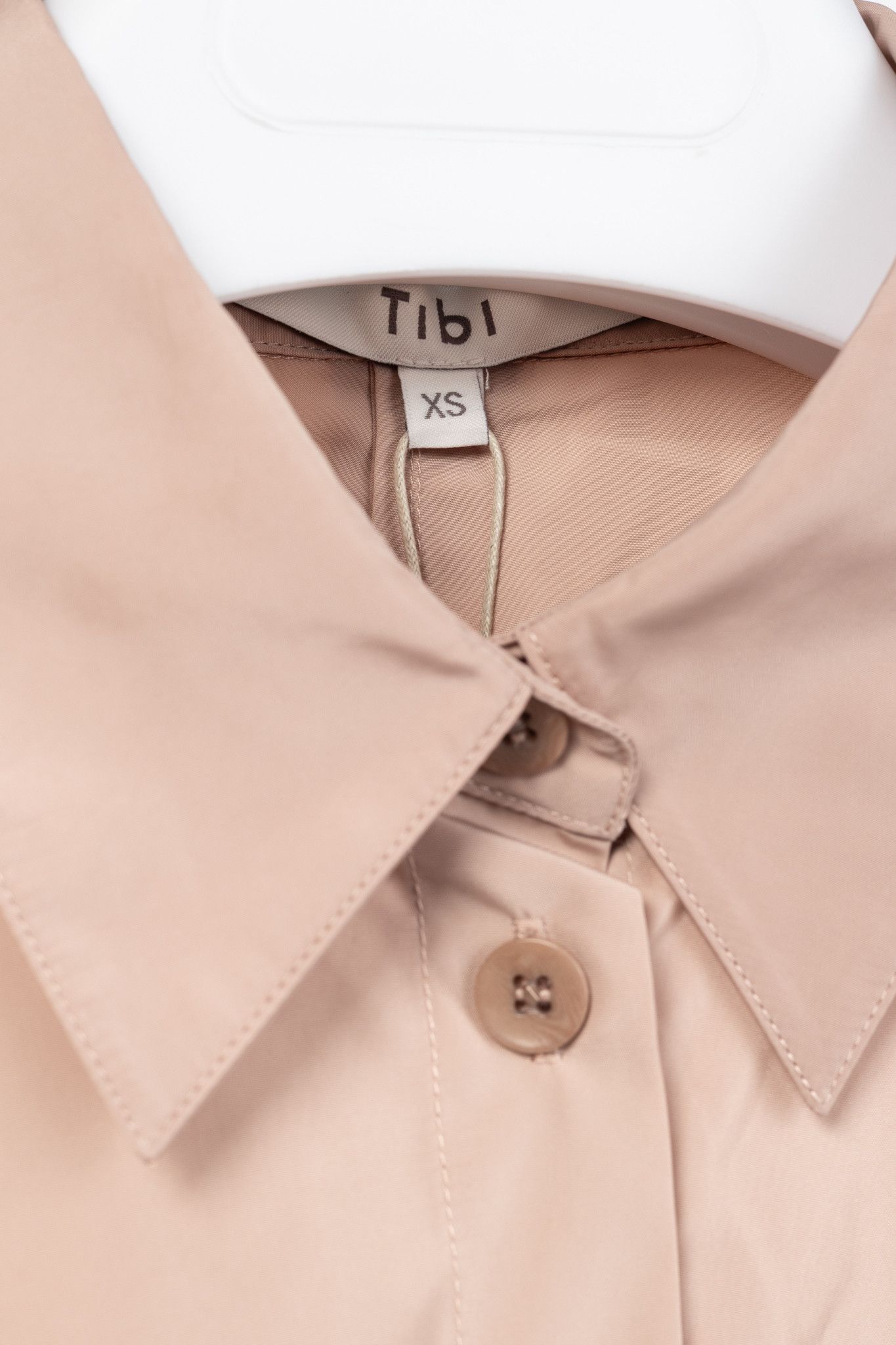 Tibi Tibi Toffee Italian Sporty Nylon Cocoon-Back Buttoned Shirt Size XS / US 0-2 / IT 36-38 - 4 Thumbnail