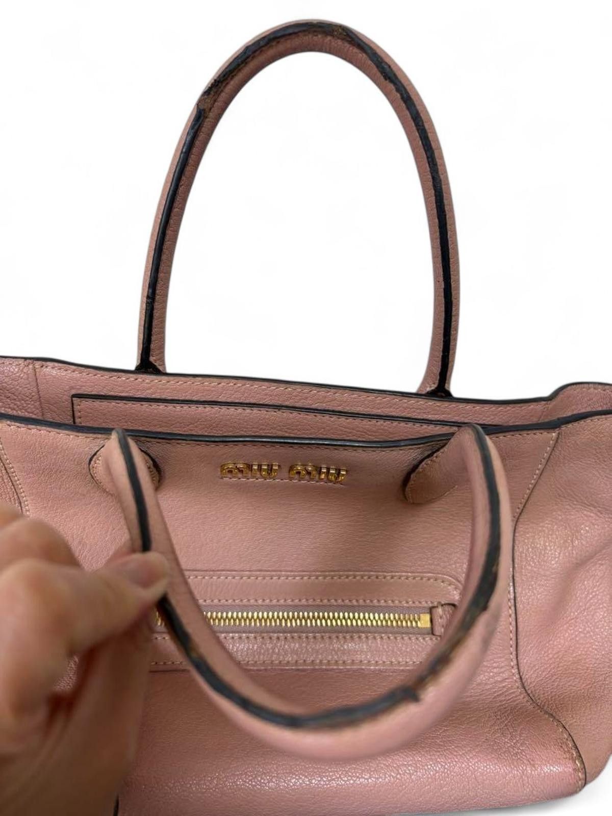 Miu Miu Miu Miu - Leather Tote Handbag Pink Size ONE SIZE - 4 Thumbnail