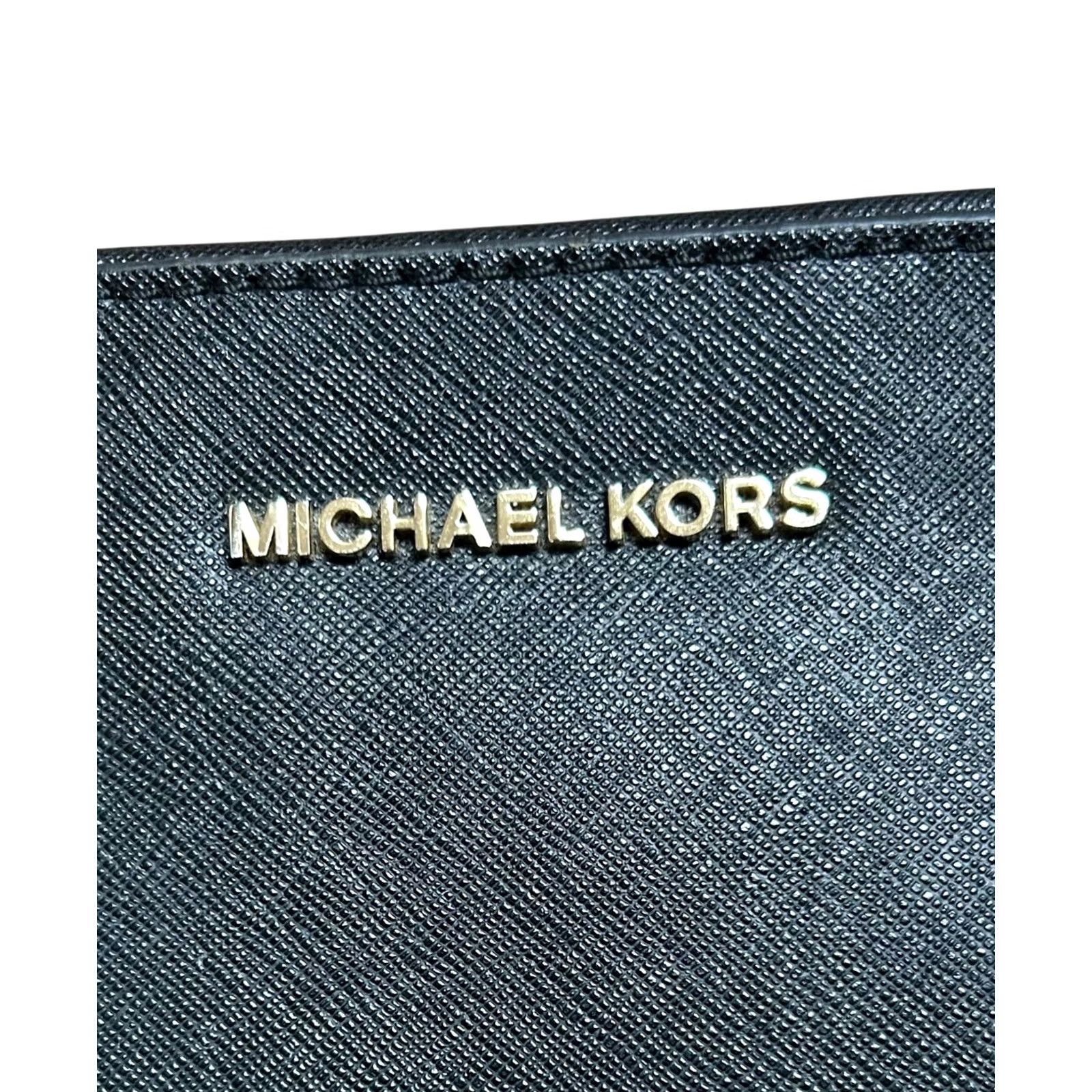 Vintage Michael Kors Jet Set East West Black Saffiano Leather Crossbody Handbag Women's Size ONE SIZE - 6 Thumbnail