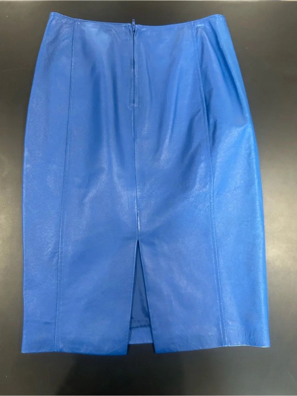 Danier Danier Electric Blue Genuine Leather Pencil Skirt Size 27" / US 4 / IT 40 - 2 Thumbnail
