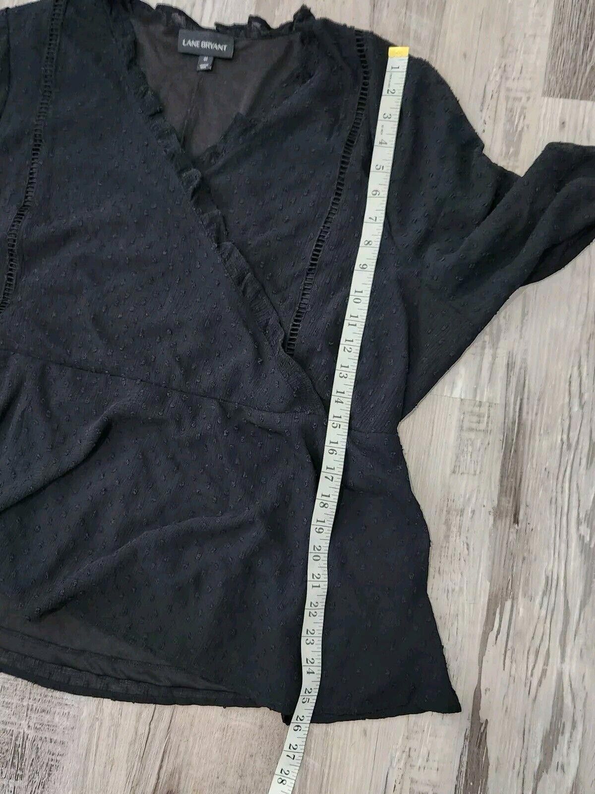 Designer Lane Bryant Blouse Plus 22 Black V Neck Boho Sheer Peasant Size 3XL / US 20-22 - 9 Thumbnail
