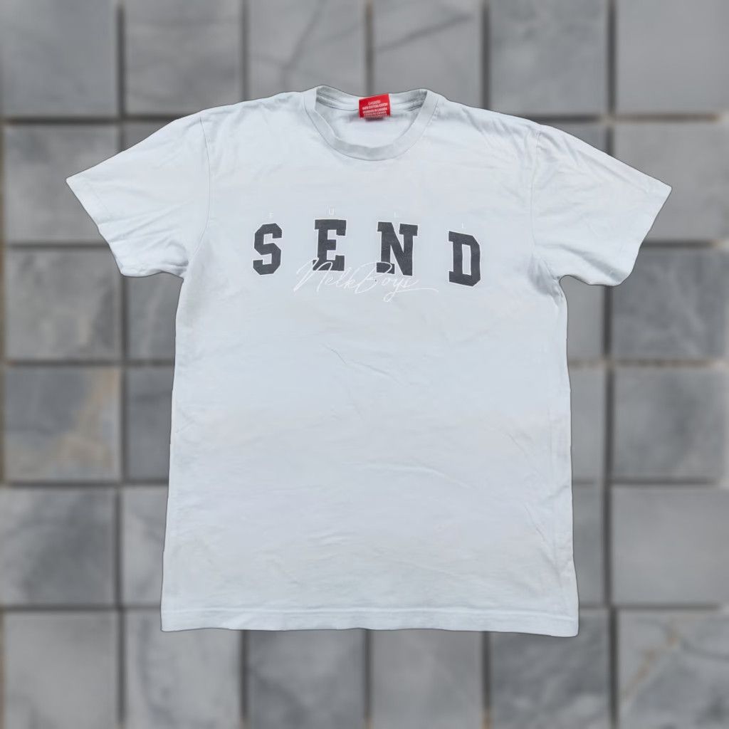 Vintage Full Send Shirt Adult Medium Light Blue Short Sleeve Crew Neck Logo Graphic T-Shirt Men Size US M / EU 48-50 / 2 - 1 Thumbnail