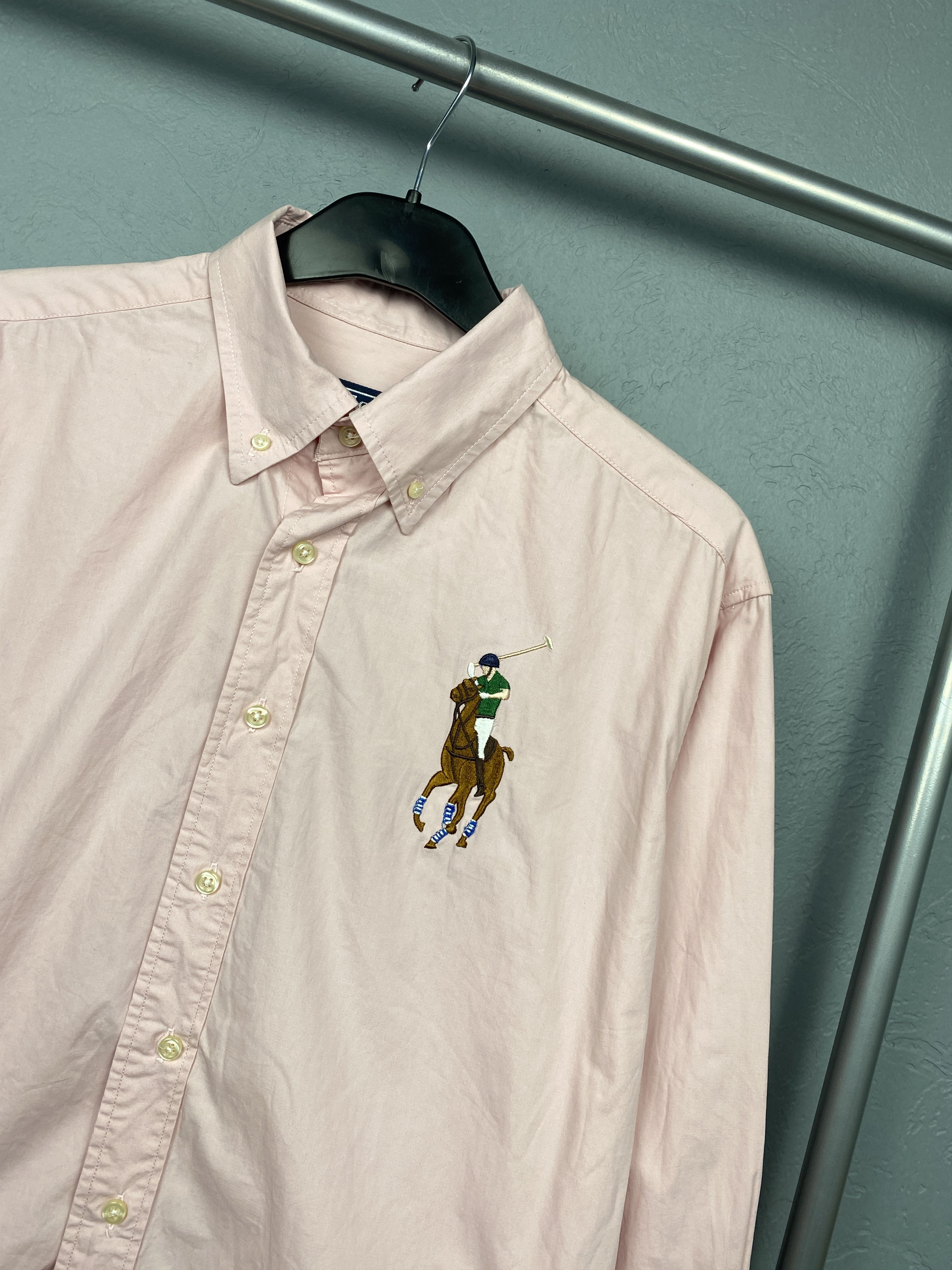 Polo Ralph Lauren Polo Ralph Lauren Vintage Mens Big Logo Shirt Size US L / EU 52-54 / 3 - 2 Thumbnail