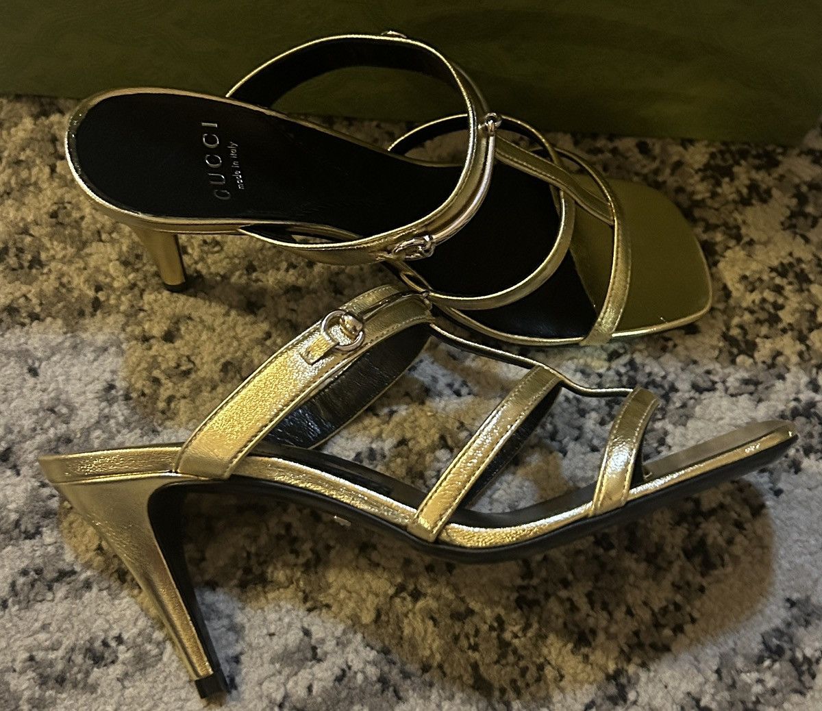 Gucci Gucci 75mm Horsebit Detail Leather Sandal Nappa Silk size 36 Size US 6 / IT 36 - 4 Thumbnail