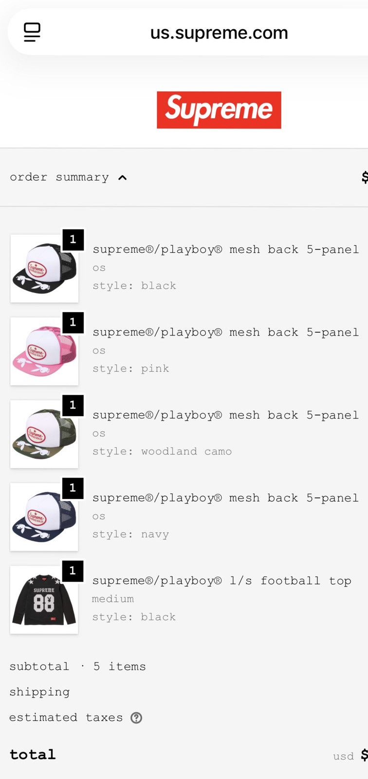 Playboy × Supreme Supreme Playboy Mesh 5 Panel Hat Cap Size ONE SIZE - 5 Thumbnail