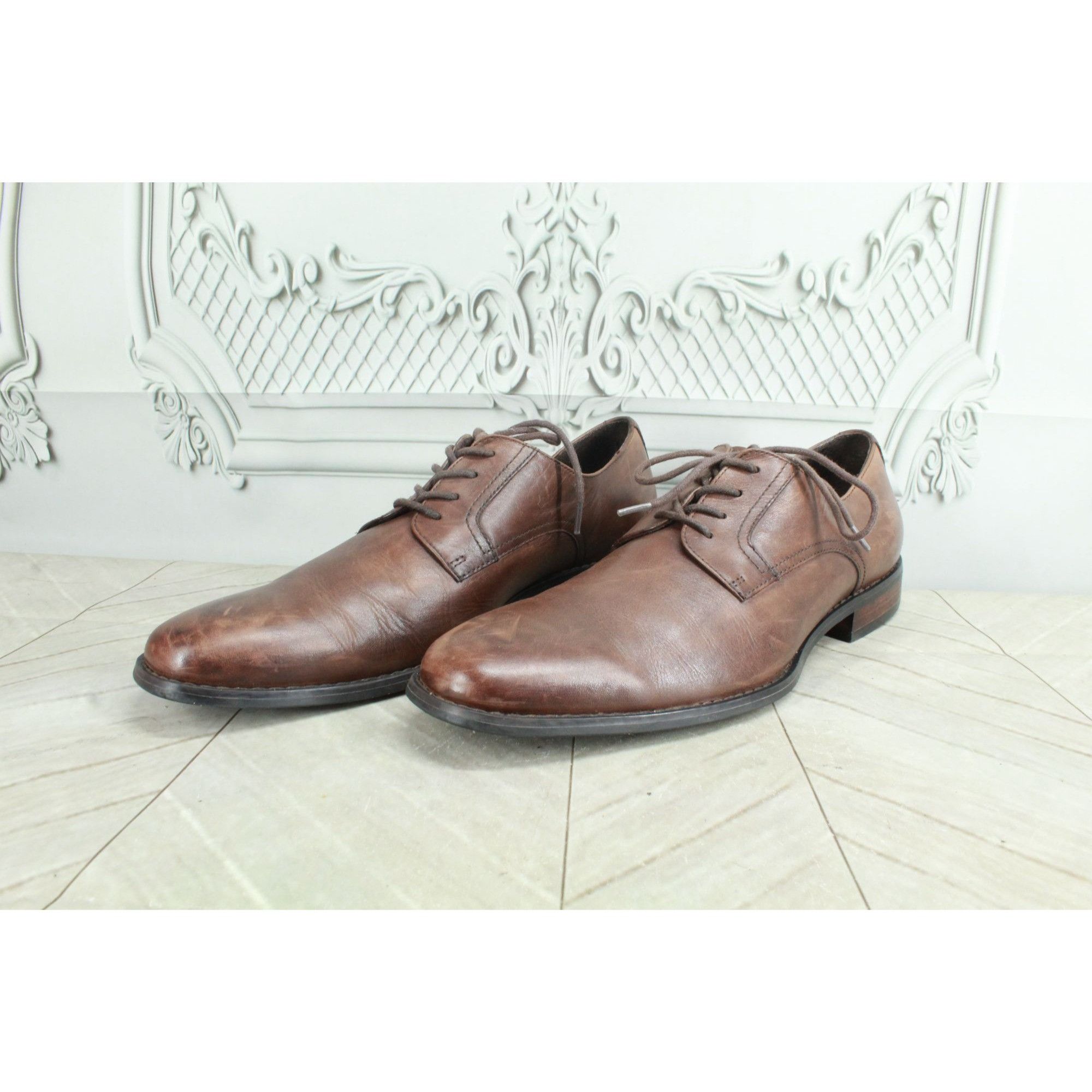 Other Black Brown 1826 Men's Brown Leather Plain Toe Oxford Derby Size US 9 / EU 42 - 2 Thumbnail