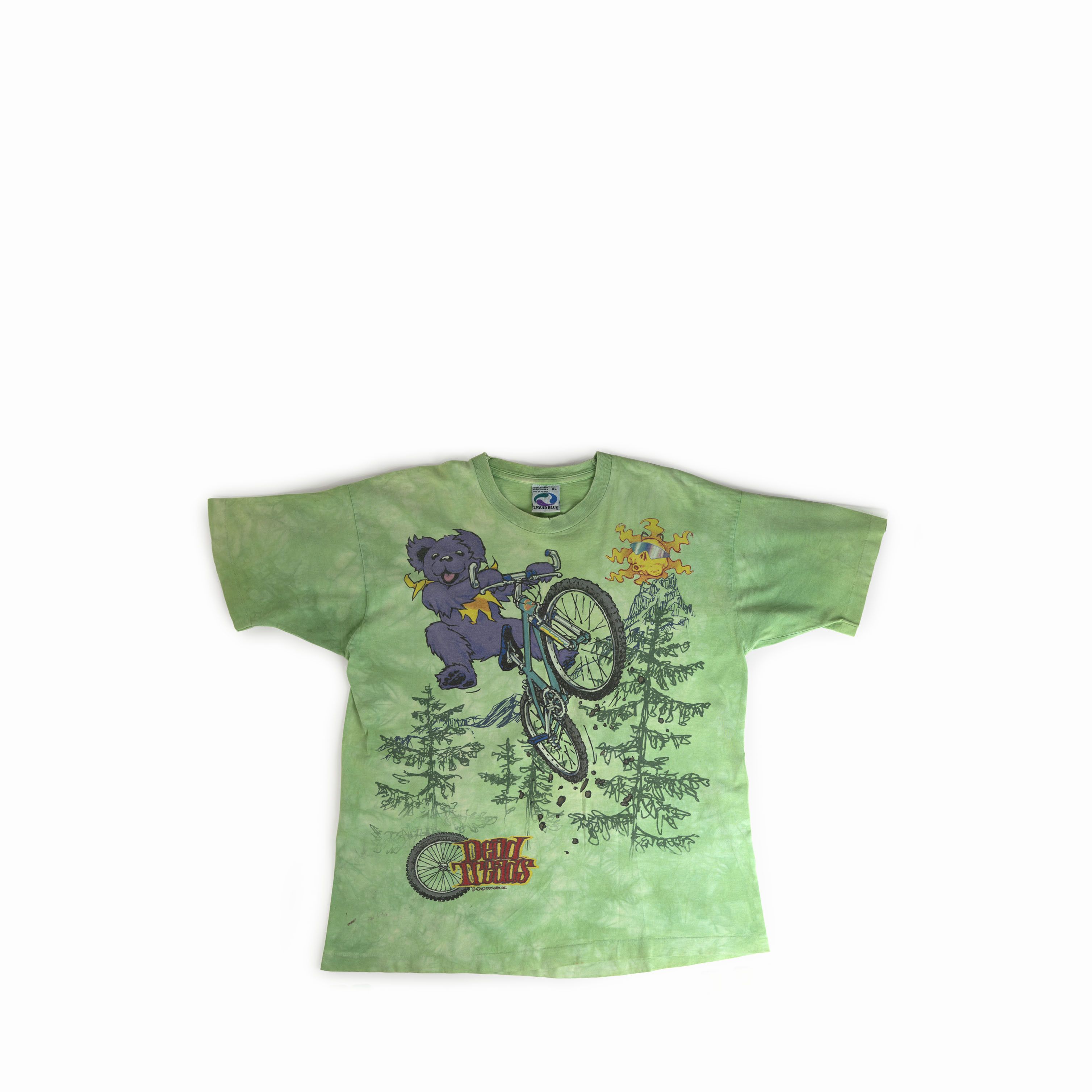 Vintage 1995 Grateful Dead Liquid Blue Thrashed Tee Shirt