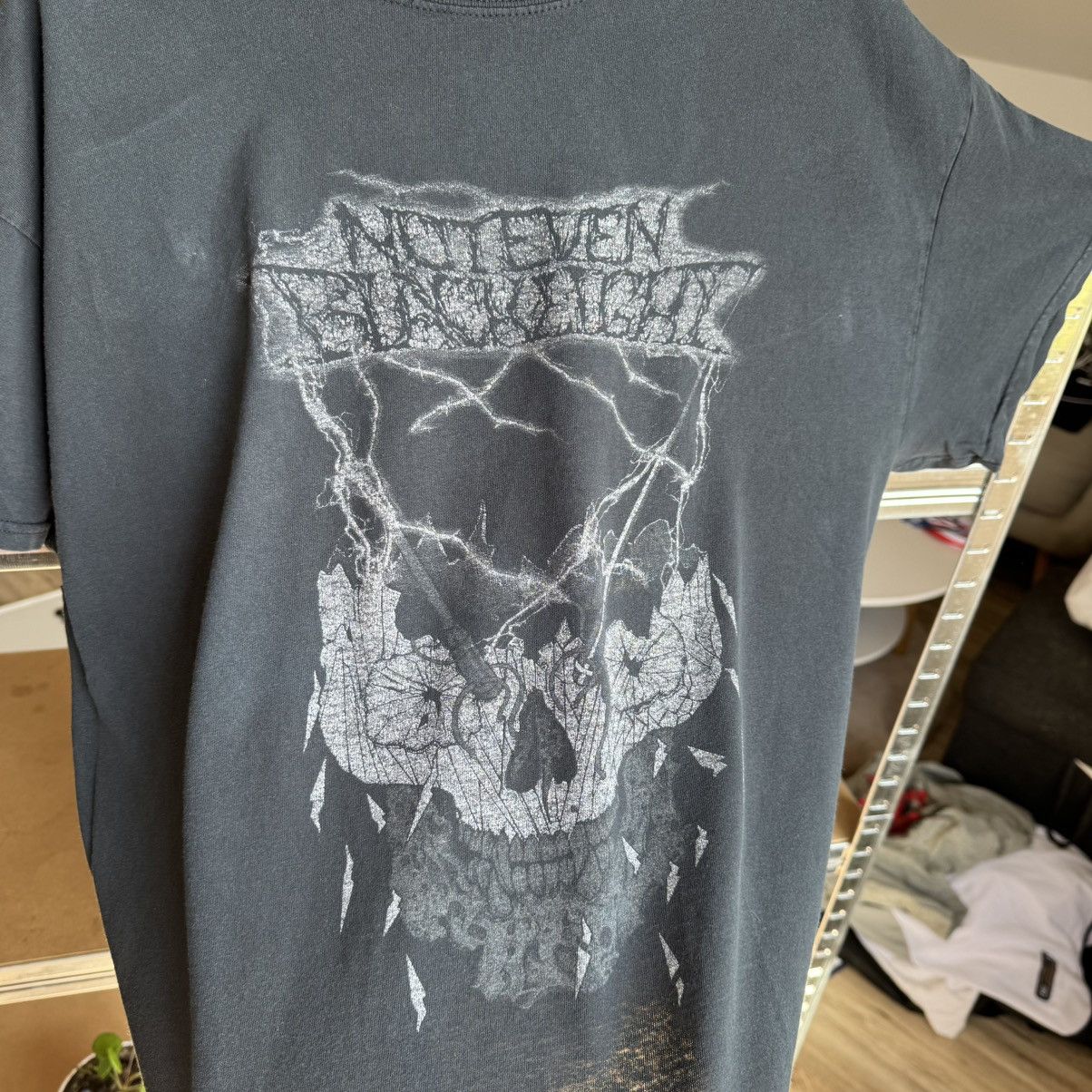 Band Tees × Japanese Brand × Vintage Vintage Not Even Blacklight German Metal Distressed Tshirt Size US XL / EU 56 / 4 - 3 Thumbnail