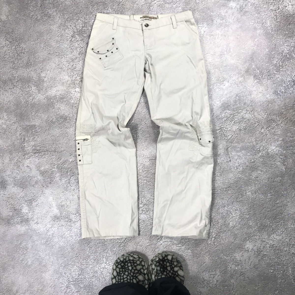 Vintage Vintage 90s Baggy Cargo Pants Flared Parachute Streetwear 30 Size 30" / US 8 / IT 44 - 2 Thumbnail