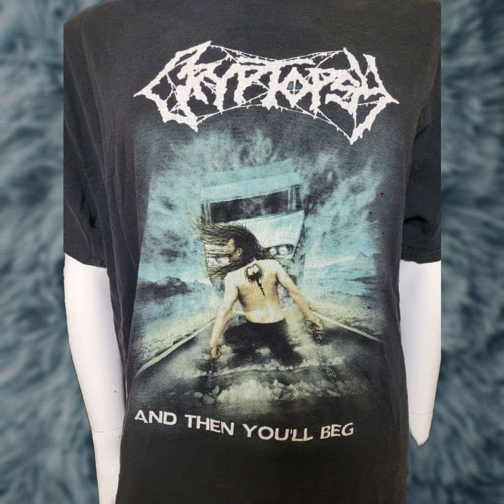 Delta VINTAGE Delta T-Shirt Cryptopsy And Then You'll Beg 2000 XL Black Short Sleeve Crew Neck Men Graphic Tee Band Heavy Metal Music Size US XL / EU 56 / 4 - 1 Thumbnail