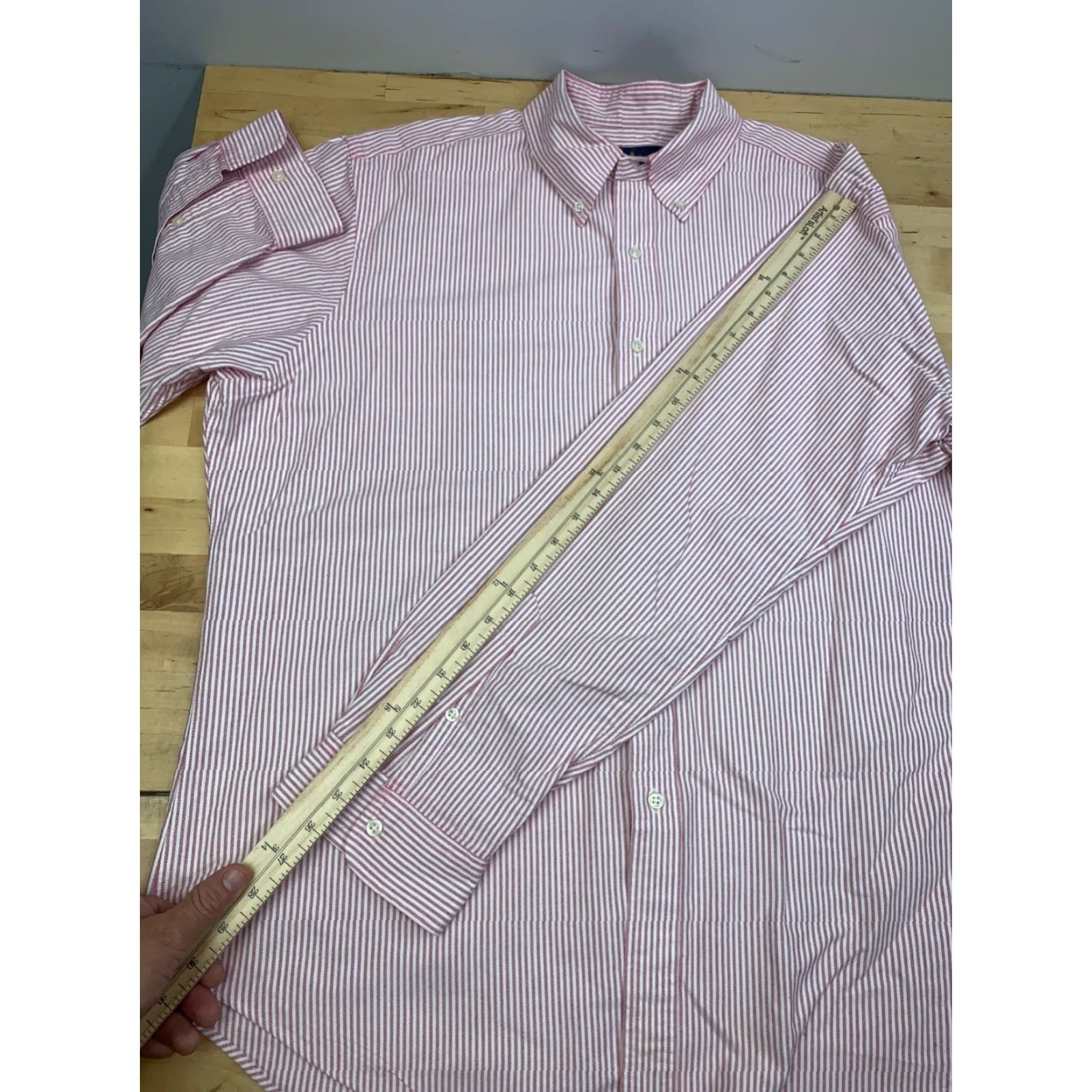 Polo Ralph Lauren Polo Ralph Lauren Shirt Mens XL Classic Fit Button-Up Striped Pink White Size US XL / EU 56 / 4 - 6 Thumbnail