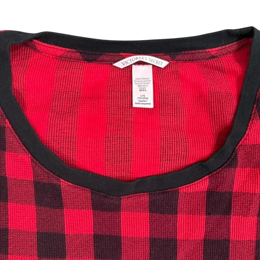 Victoria's Secret Victoria's Secret Plaid Thermal Pajama Set, Size L Size ONE SIZE - 4 Thumbnail