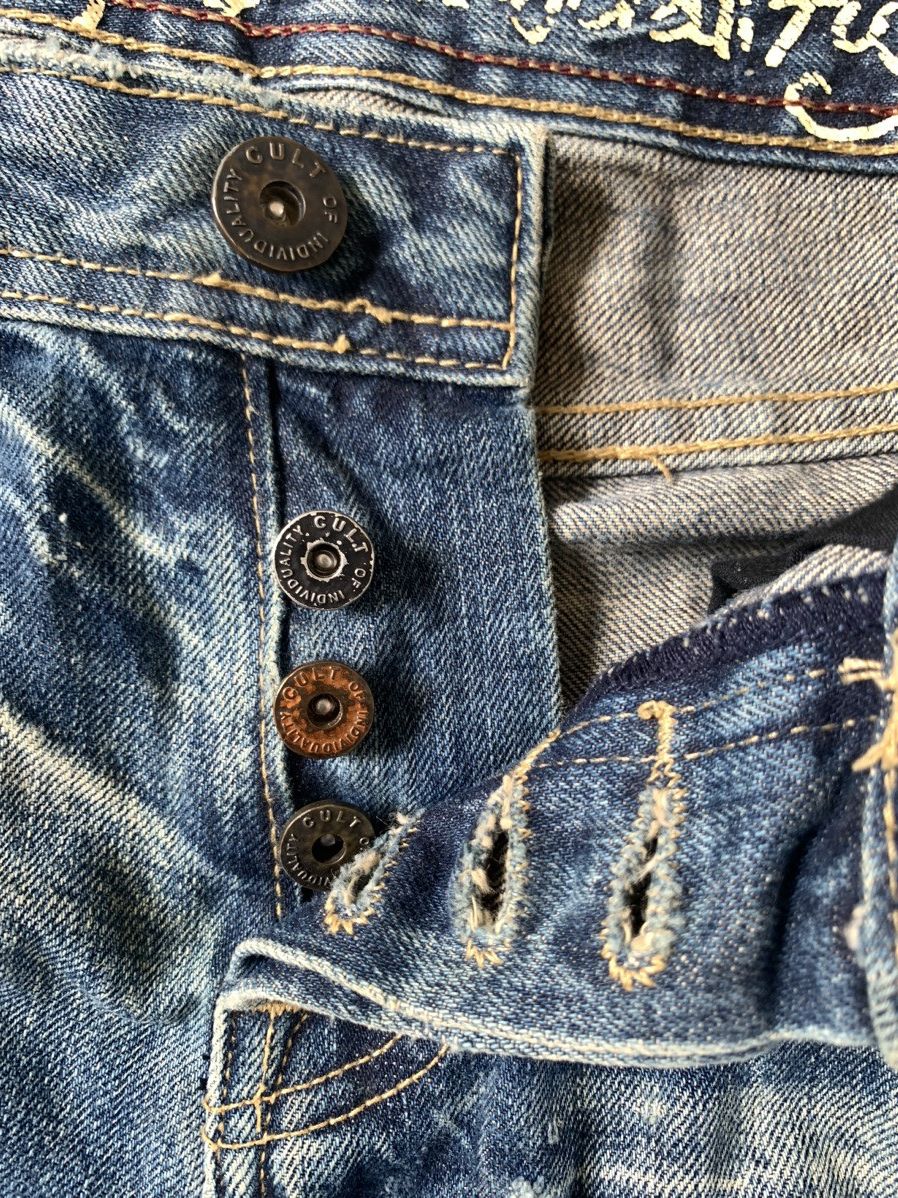 45rpm Vintage Selvedge Jeans Cult Of Individuality Stone wash Size US 31 - 12 Thumbnail