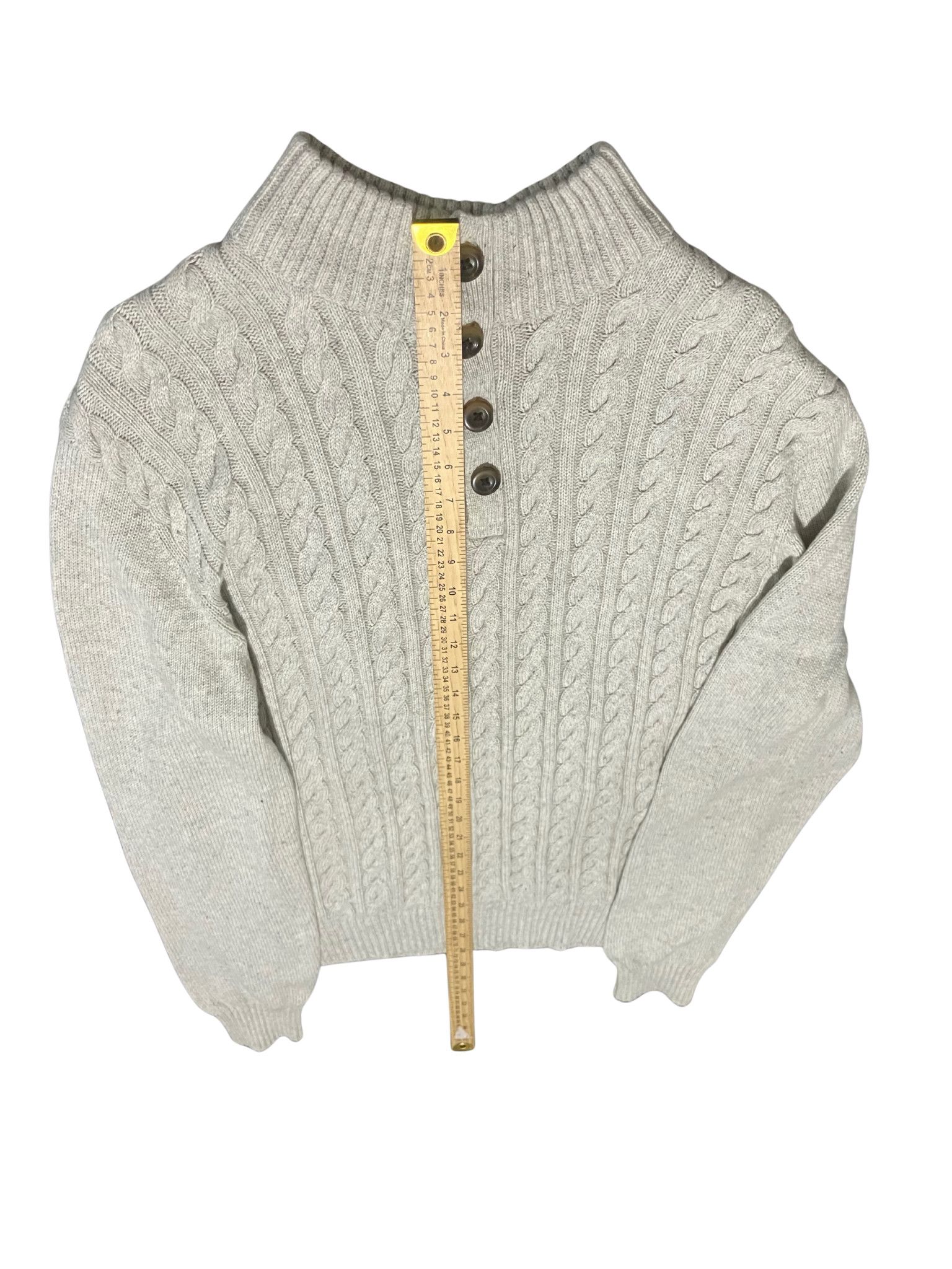St. Johns Bay St. John’s Bay Men’s Cable Knit Henley Sweater Gray XL Size US XL / EU 56 / 4 - 4 Thumbnail