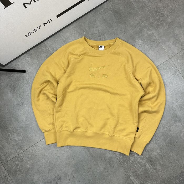 Nike Nike AIR sweatshirt yellow streetwear S vintage 90s 00s Grailed