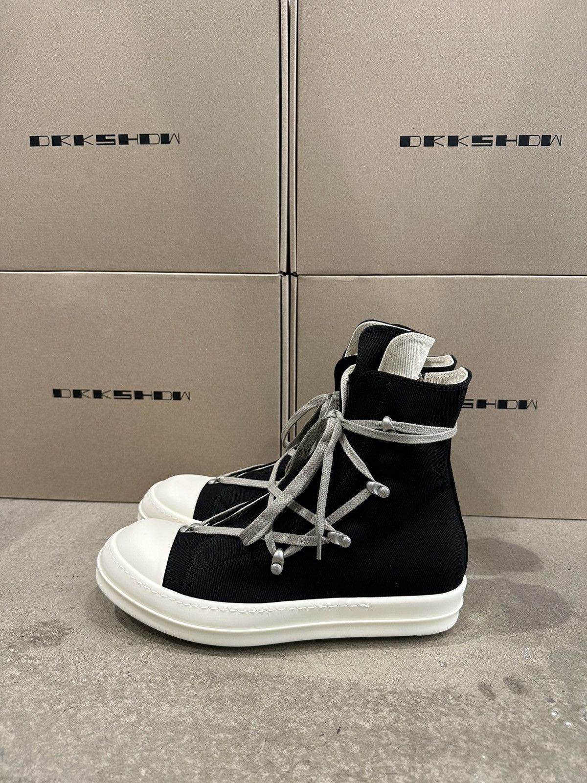 Rick Owens Drkshdw RICK OWENS - DRKSHDW Hexa Sneaker Black Pearl Milk Size US 8 / EU 41 - 3 Thumbnail