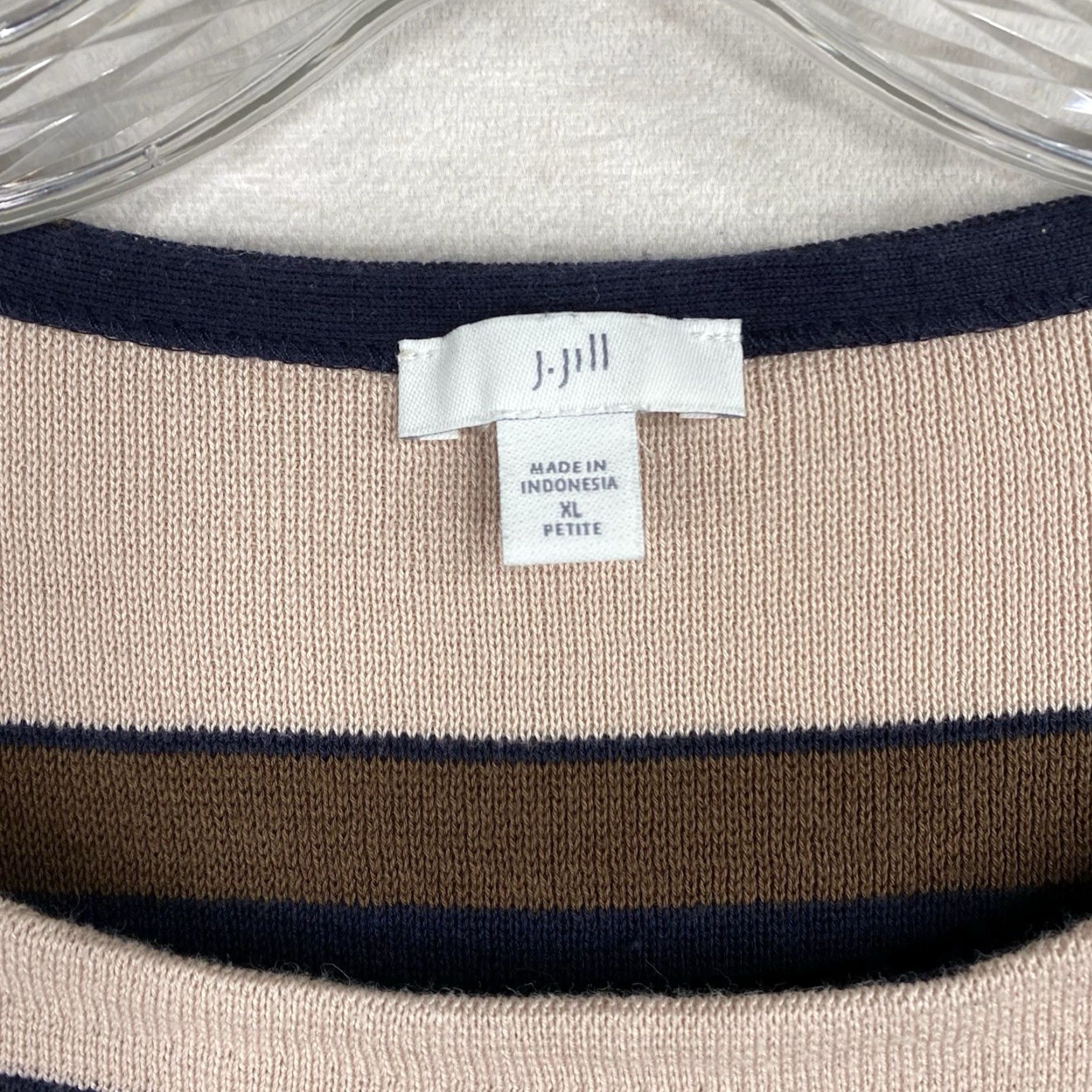 J. Jill J. Jill Pullover Sweater Womens XL Petite Cotton Blend Colorful Stripes 3/4 Slv Size XL / US 12-14 / IT 48-50 - 2 Thumbnail