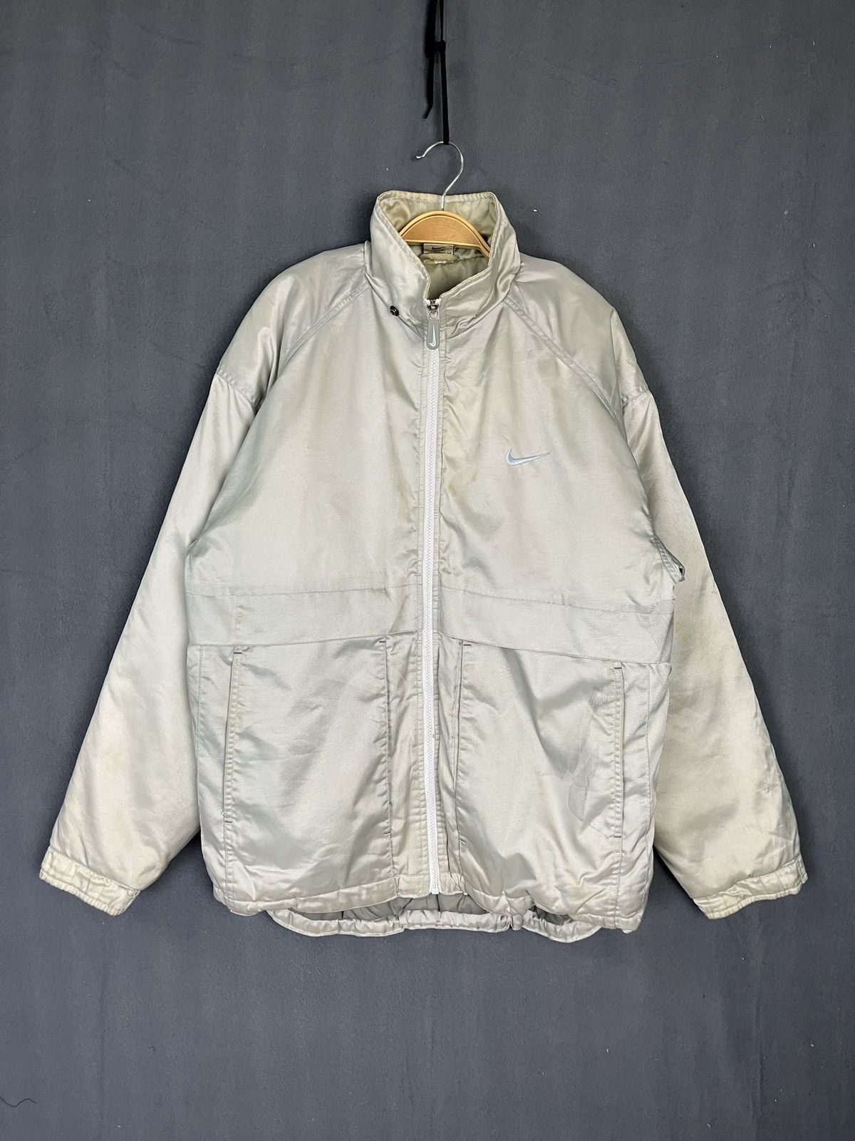 Nike × Vintage Vintage 90s Silver Nike Jacket Size US M / EU 48-50 / 2 - 1 Thumbnail
