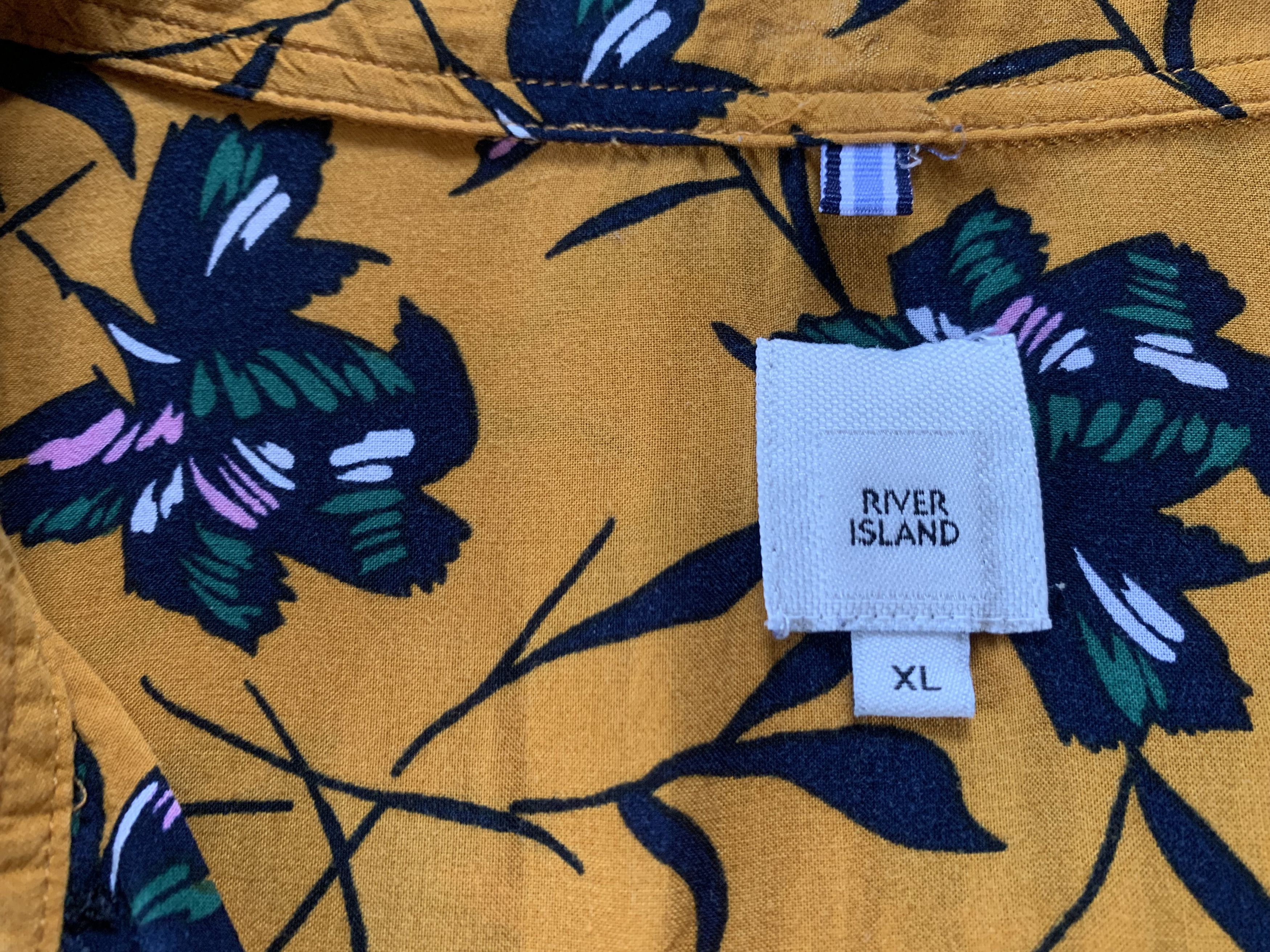 River Island River Island Flower Printed Hawaiian Shirt Size US XL / EU 56 / 4 - 5 Thumbnail