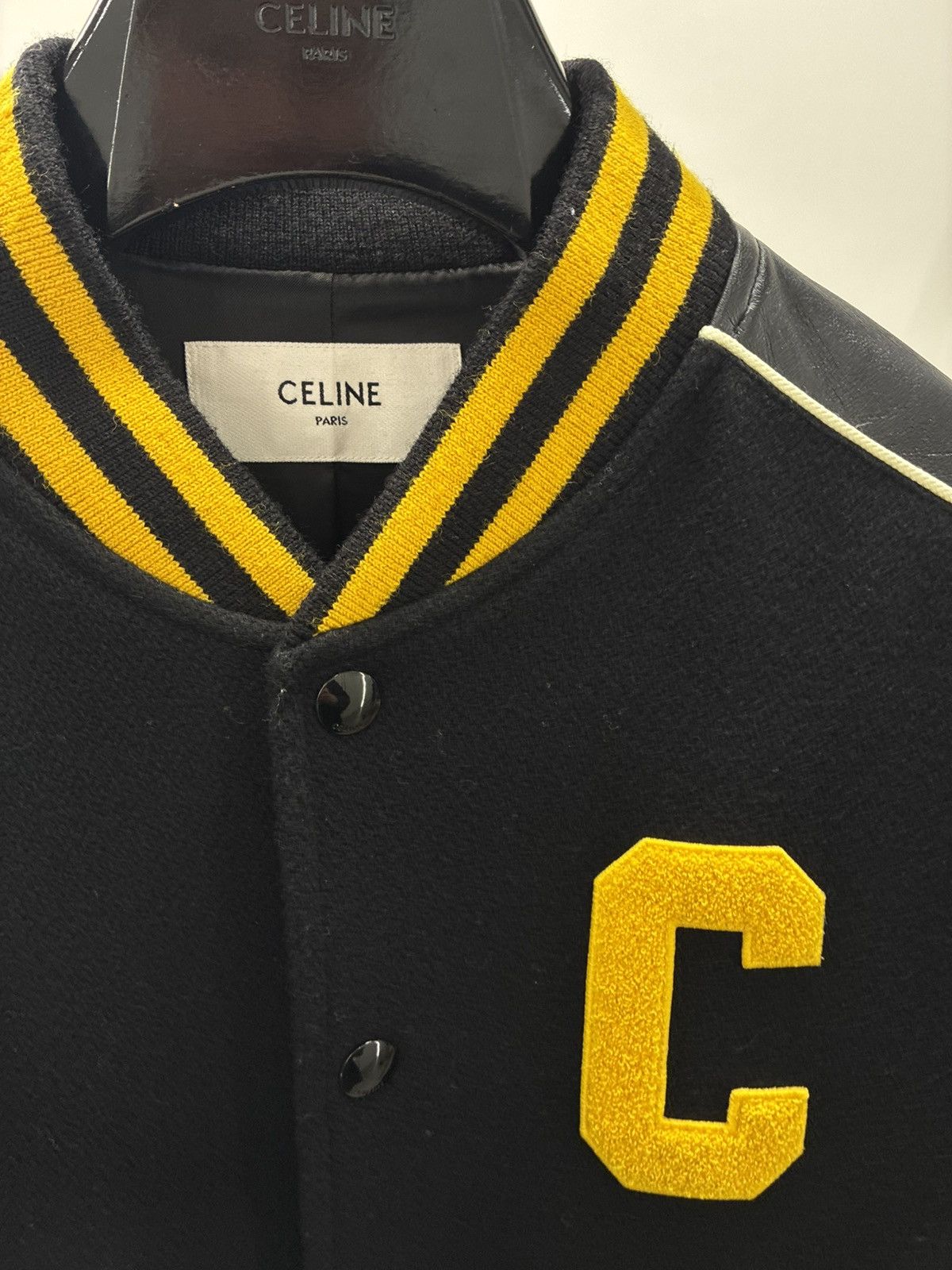 Celine Celine Teddy Matiere Leather Varsity Jacket RARE Size US L / EU 52-54 / 3 - 2 Thumbnail