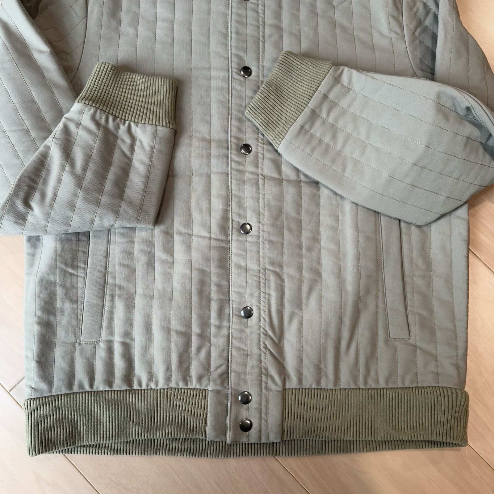 Criquet Criquet Quilted Bomber Jacket L Khaki Green Button Outerwear Size US L / EU 52-54 / 3 - 6 Thumbnail
