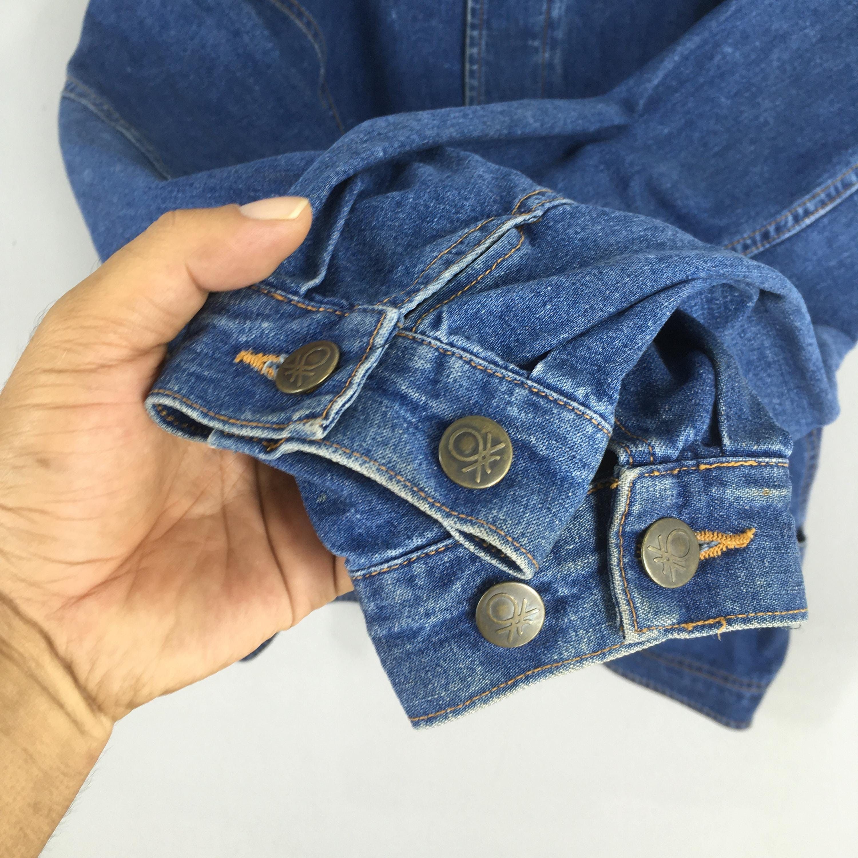 Benetton Vintage 90's Benetton Formula 1 Denim Boxy Jacket Large Size US L / EU 52-54 / 3 - 4 Thumbnail