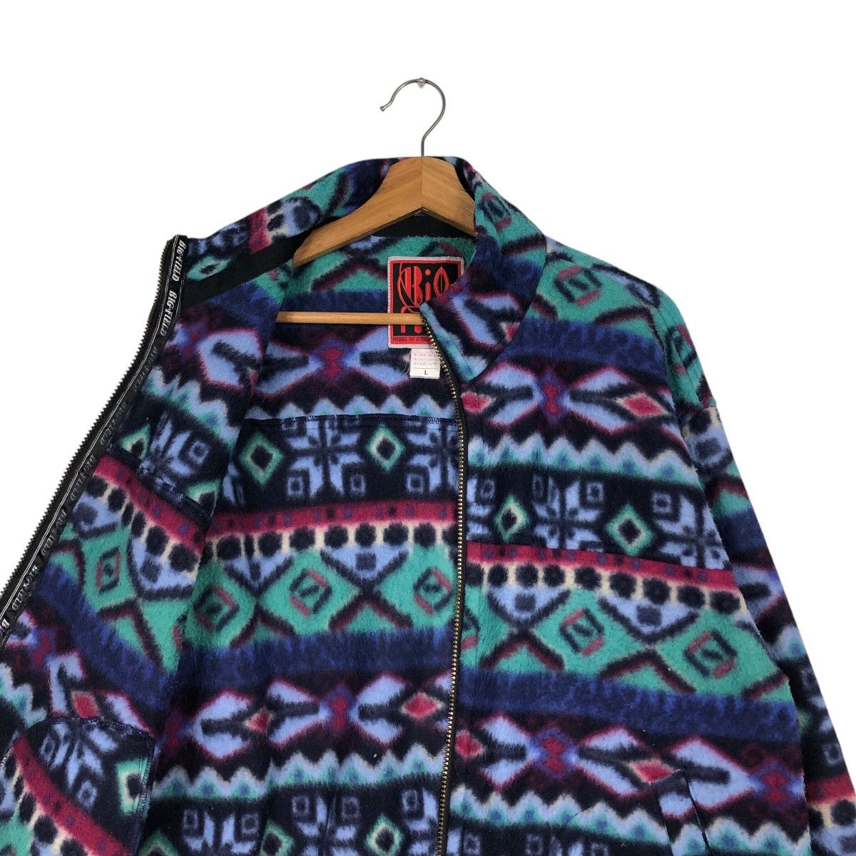 Japanese Brand 📌Vintage Navajo Fleece Half Zipper Jacket Big Field Size US L / EU 52-54 / 3 - 13 Thumbnail