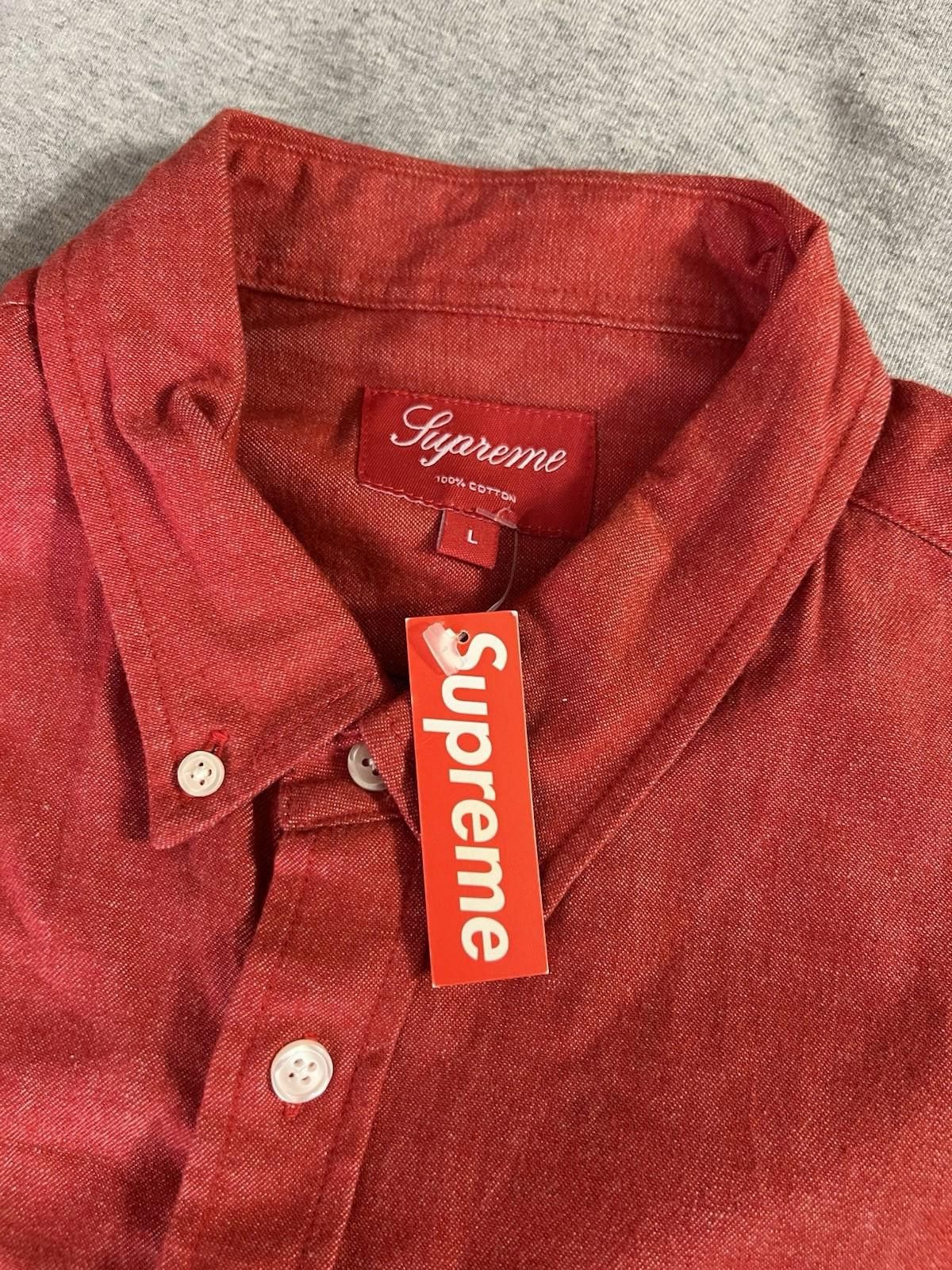 Supreme SS12 SUPREME DENIM SHIRT RED LARGE 2012 Size US L / EU 52-54 / 3 - 7 Thumbnail