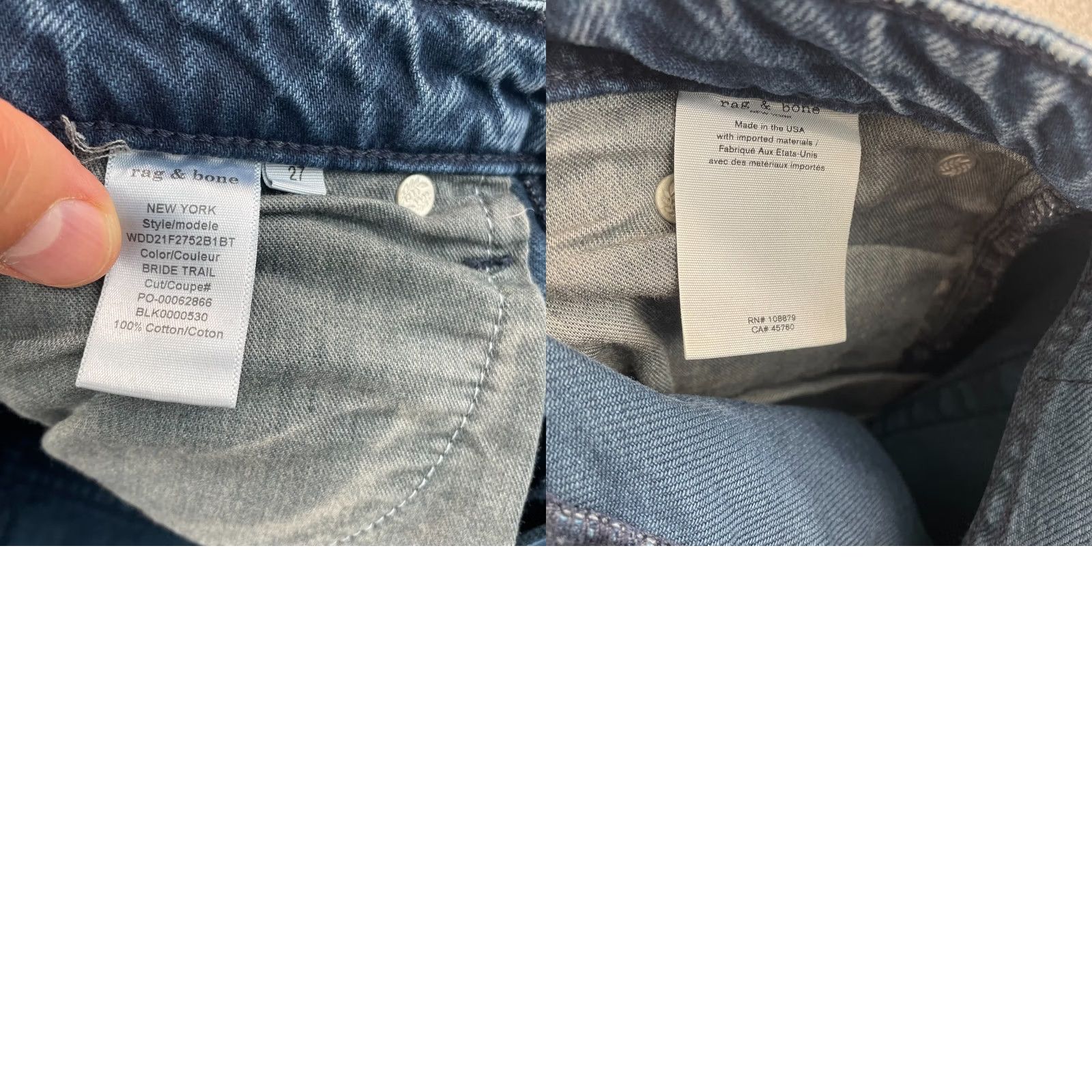 Rag & Bone rag & bone Maya High Rise Ankle Wide Leg Jeans Bride Trails Women 27 5-Pocket Denim Blue Medium Wash Button Fly Distressed? Relaxed Size ONE SIZE - 9 Thumbnail