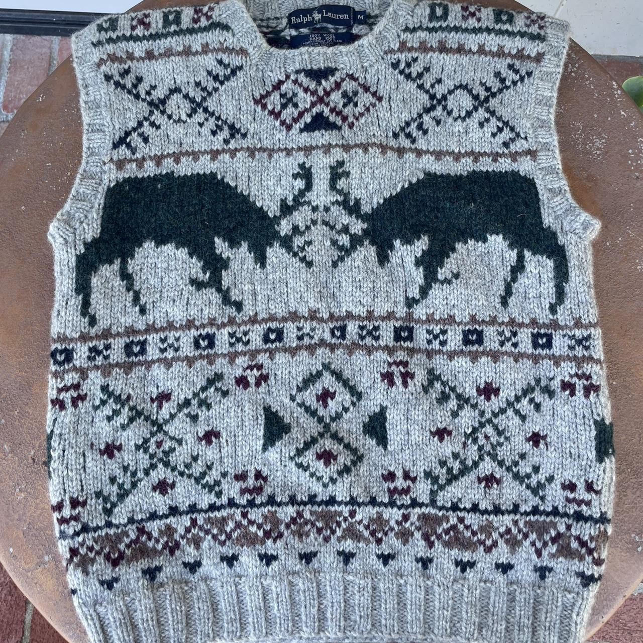 Polo Ralph Lauren Ralph Lauren vintage 90s moose sweater vest 100% wool sz M Size US M / EU 48-50 / 2 - 4 Thumbnail