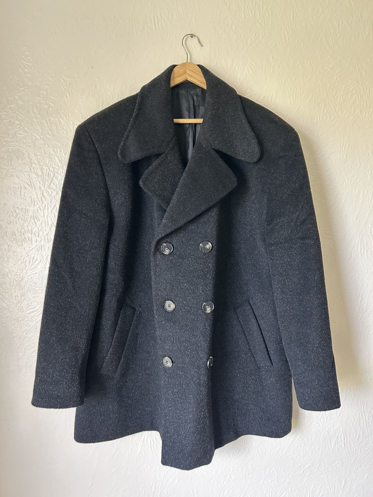 Crombie Crombie men's double-breasted wool-blend pea coat Size US XL / EU 56 / 4 - 1 Thumbnail