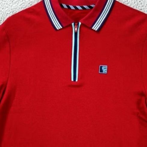 Tailorbyrd TAILORBYRD Golf Polo Shirt Mens Medium Red Zip Neck Short Sleeve Athletic Rugby Size US M / EU 48-50 / 2 - 2 Thumbnail