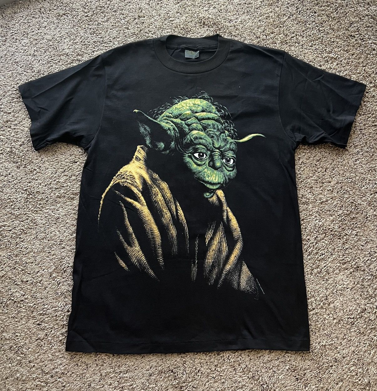 Japanese Brand × Star Wars × Vintage Vintage 1995 Star Wars Yoda Jedi Graphic big face t shirt Size US L / EU 52-54 / 3 - 1 Thumbnail