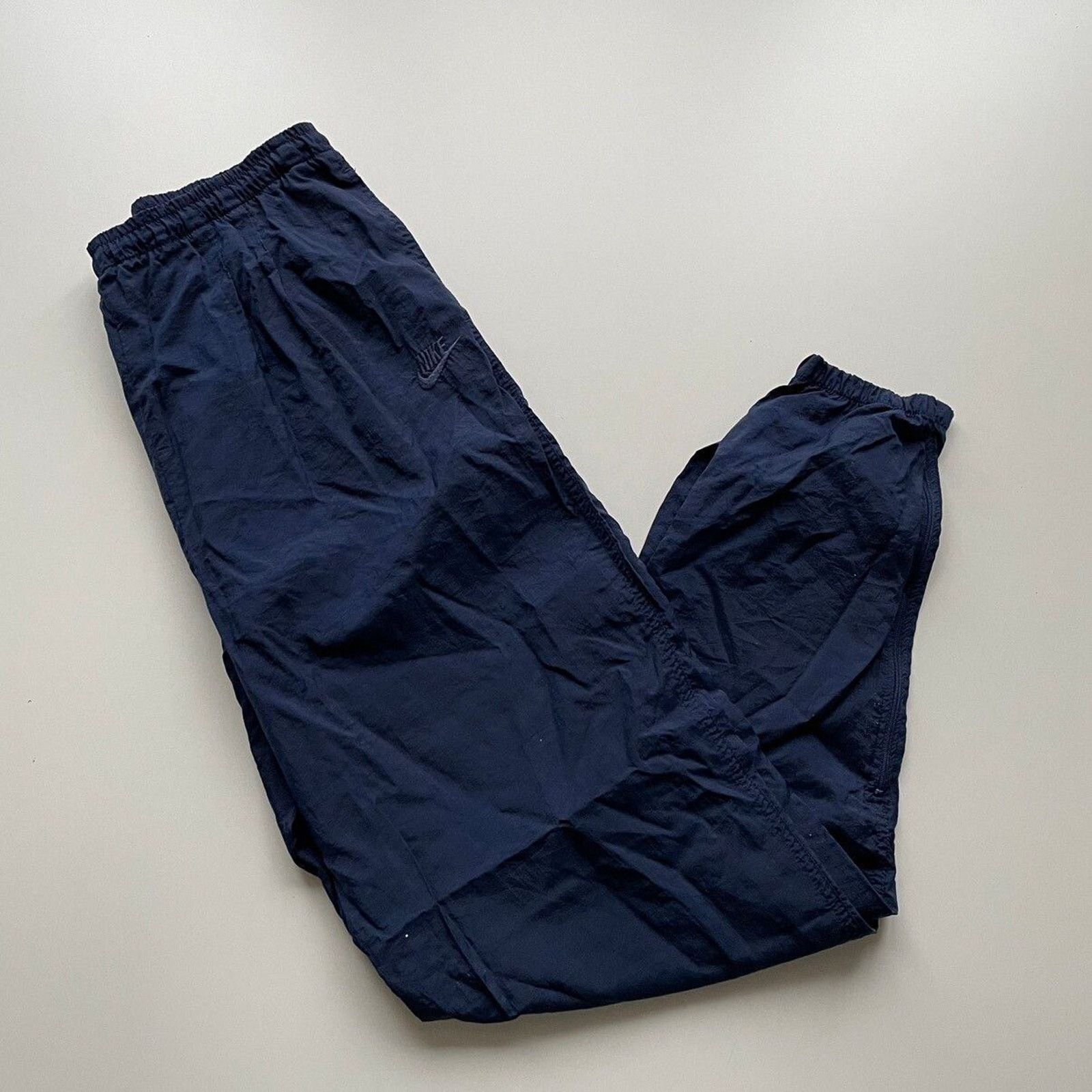 Nike × Vintage Vintage 90s Nike Track Pants Navy Blue Large Embroidered Size US 32 / EU 48 - 1 Thumbnail