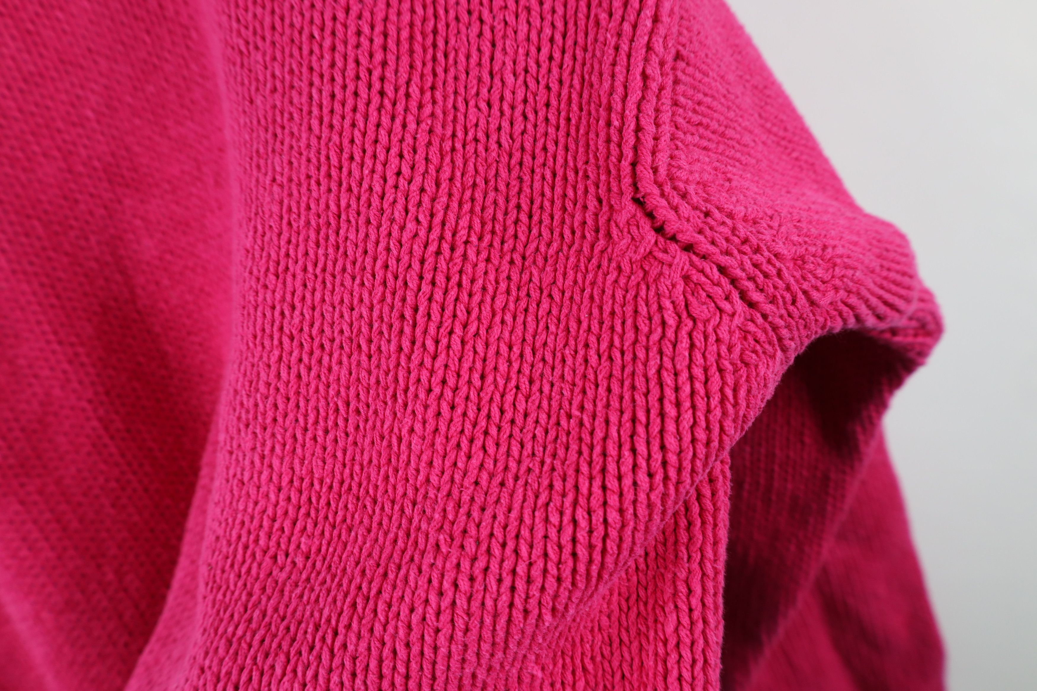 Gap × Vintage Vintage 90s Gap Heavy Cotton Knit Crewneck Sweater Pink Size US M / EU 48-50 / 2 - 5 Thumbnail