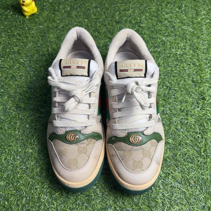 Gucci Screener Green Leather Sneakers for Men -