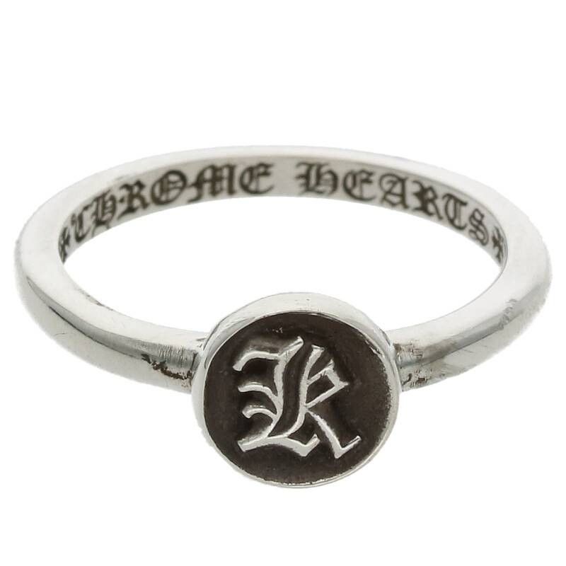 image of Chrome Hearts Letter K Bubblegum Ring - Size 3 in Silver, Men's