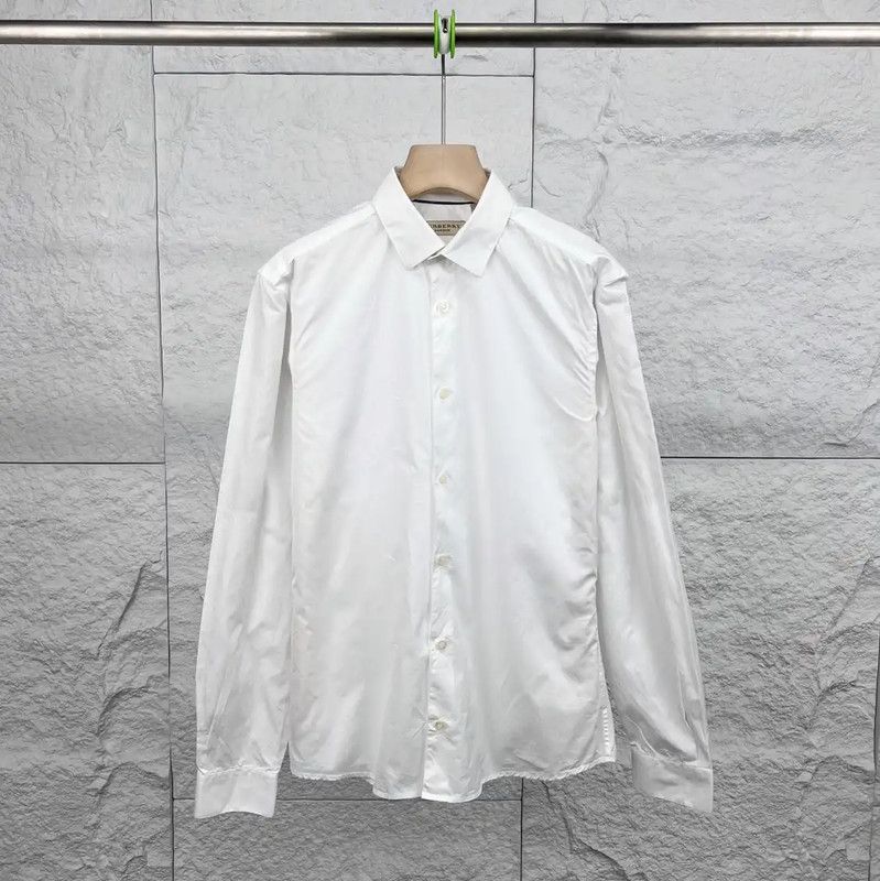 Burberry Burberry White Cotton Long Sleeve Shirt Size US M / EU 48-50 / 2 - 1 Thumbnail