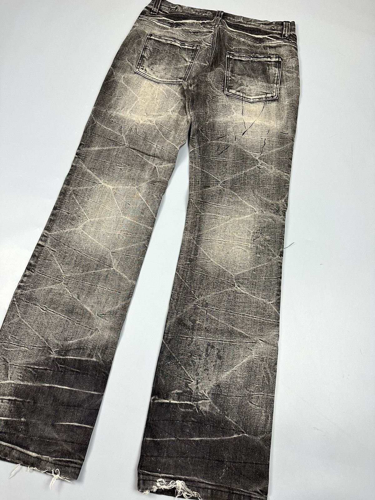 If Six Was Nine Distressed Vintage Whiskered Flared Denim Size US 32 / EU 48 - 4 Thumbnail