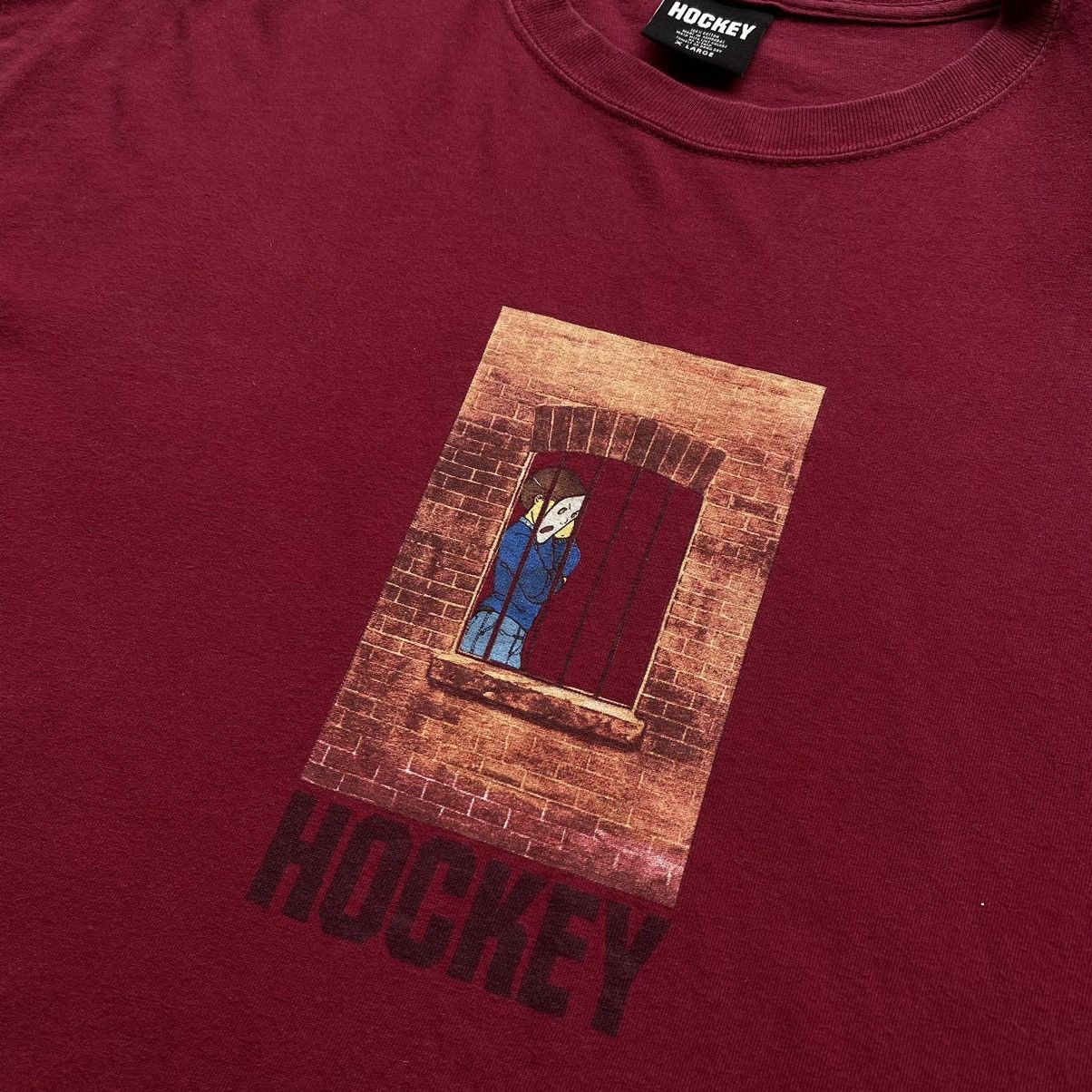 Fucking Awesome × Hockey Skateboards HOCKEY SKATEBOARDS BEHIND BARS RED TEE Size US XL / EU 56 / 4 - 1 Thumbnail