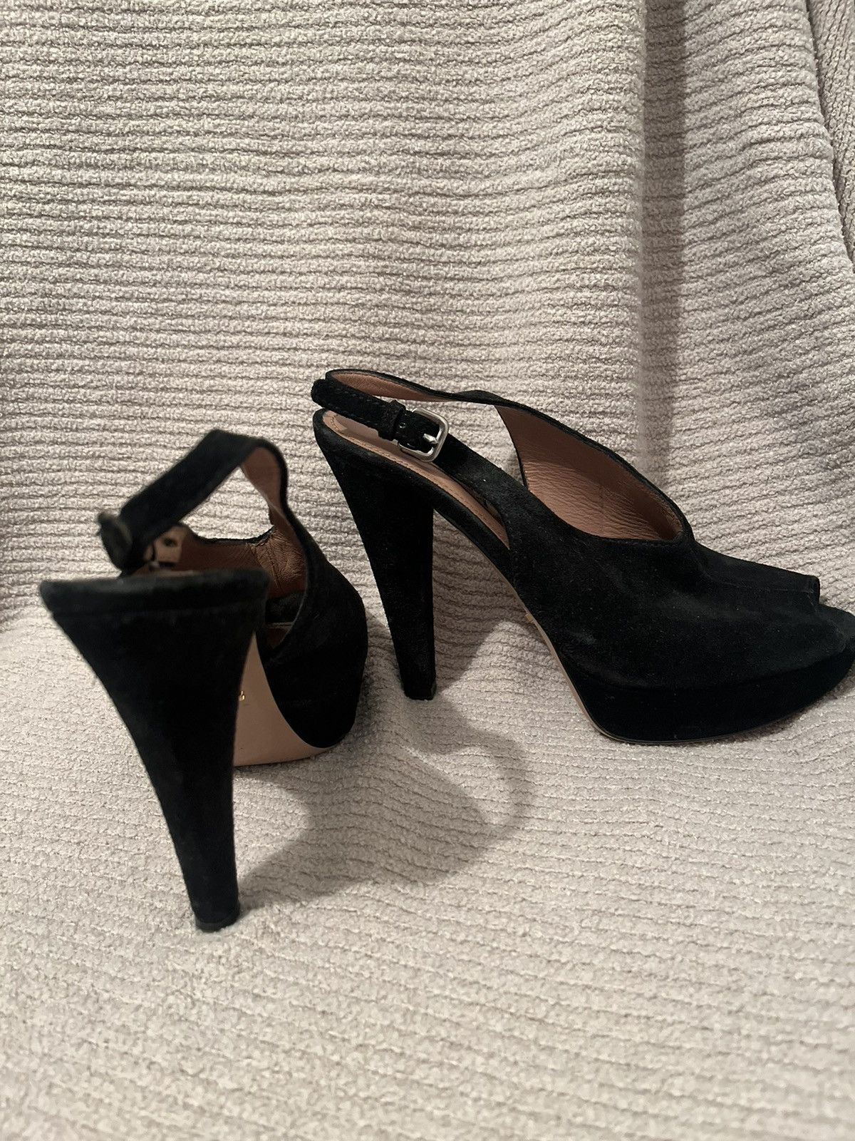 Prada Prada Nero Black Suede Stilettos. Size US 6.5 / IT 36.5 - 10 Thumbnail