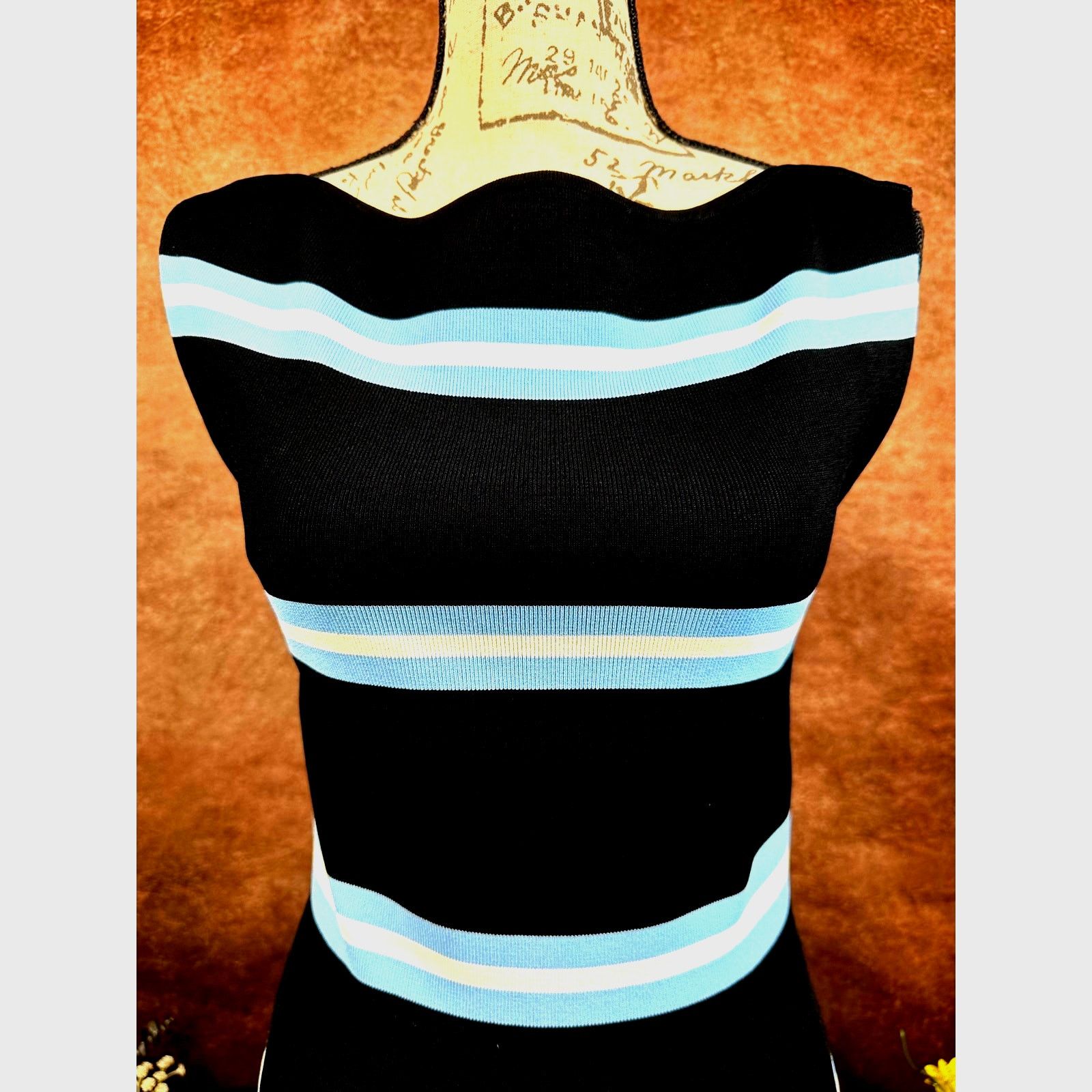 Tanya Taylor Tanya Taylor Zanita Stretch Top Black Horizon Blue Chalk XS Size XS / US 0-2 / IT 36-38 - 5 Thumbnail