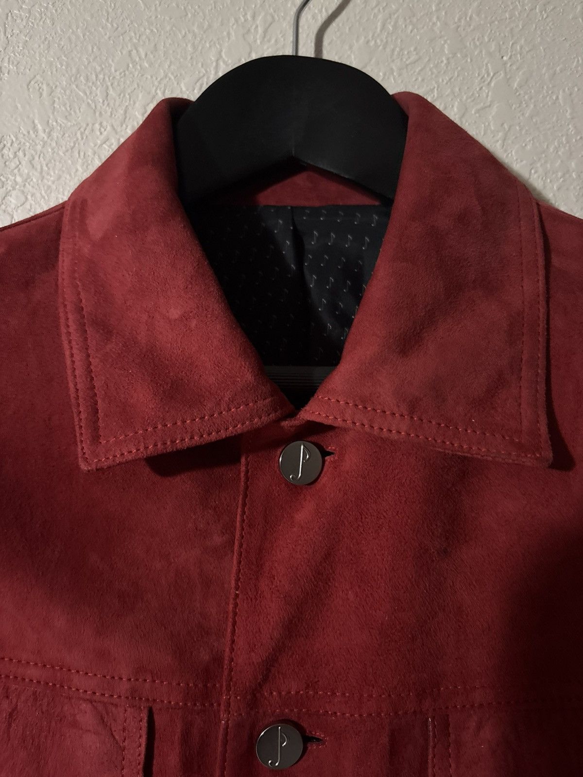 Jarod John Leonard JJL Goat Suede Red Trucker Jacket Size US M / EU 48-50 / 2 - 4 Thumbnail