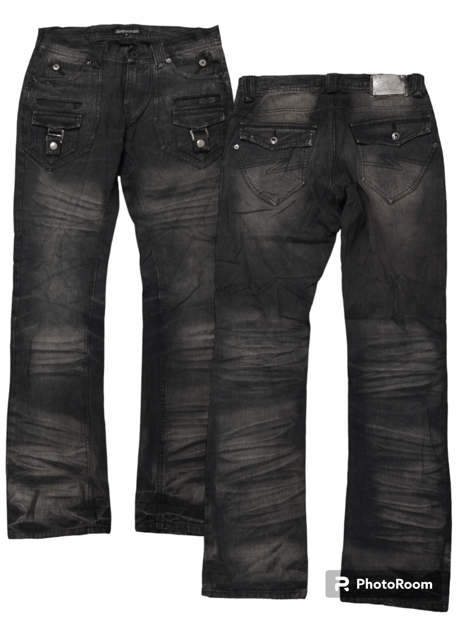 パンツ 00s semantic design coating black denim Semantic Design 00s Flared Denim – firstfinal