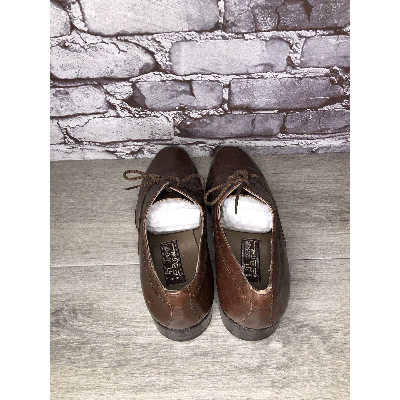 Other Ennesi Gold VTG Brown Leather Derby Lace Up Dress Shoes Men Size US 9.5 / EU 42-43 - 6 Thumbnail