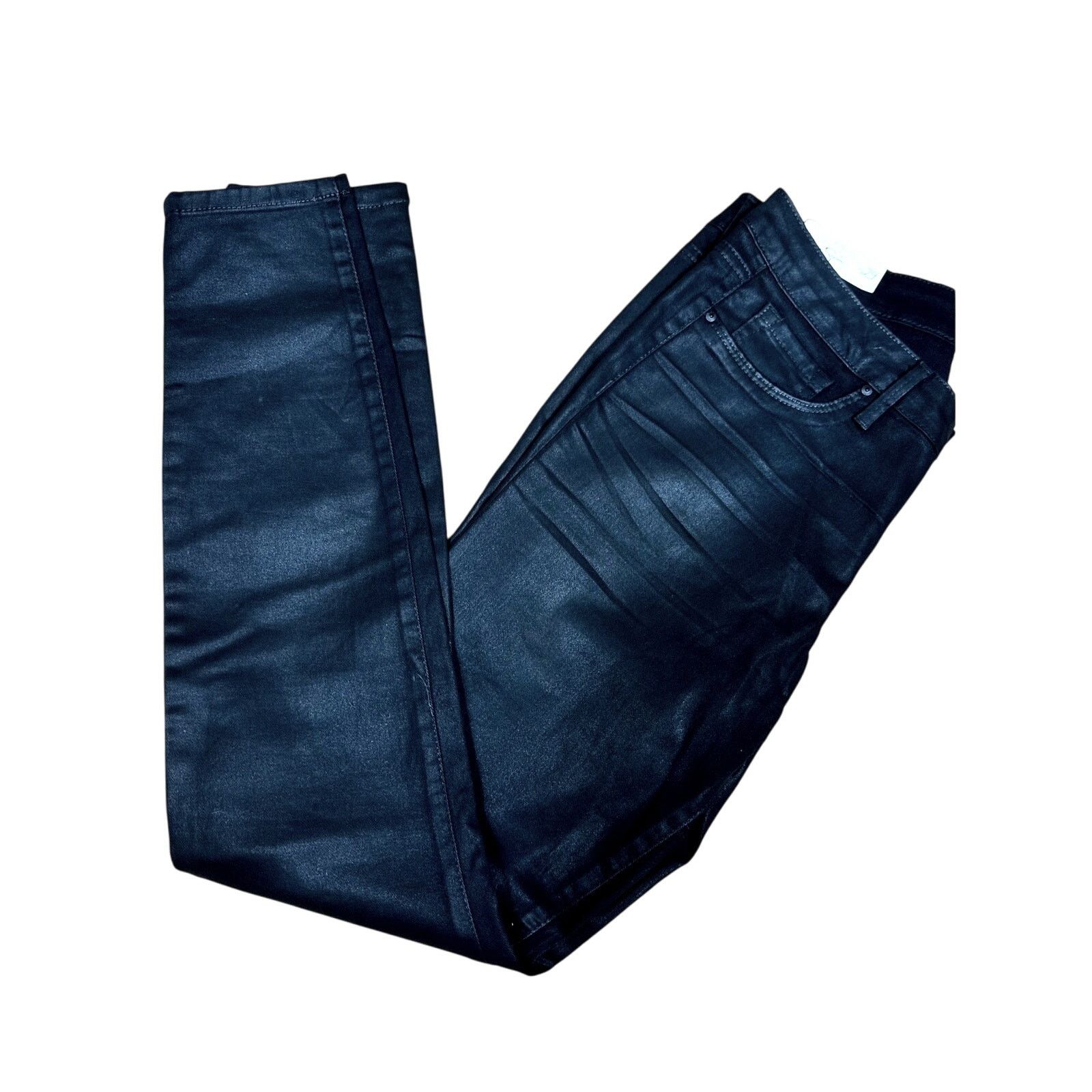 Jessica Simpson Jessica Simpson Mid Rise Skinny Jeans Shiny Black 8 (29) Size 29" - 10 Thumbnail