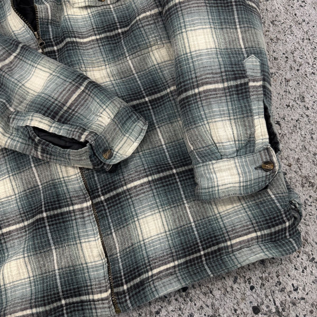 Vintage Thrashed Faded Distressed Zip Up Flannel Hoodie ERD Grunge Size US L / EU 52-54 / 3 - 6 Thumbnail