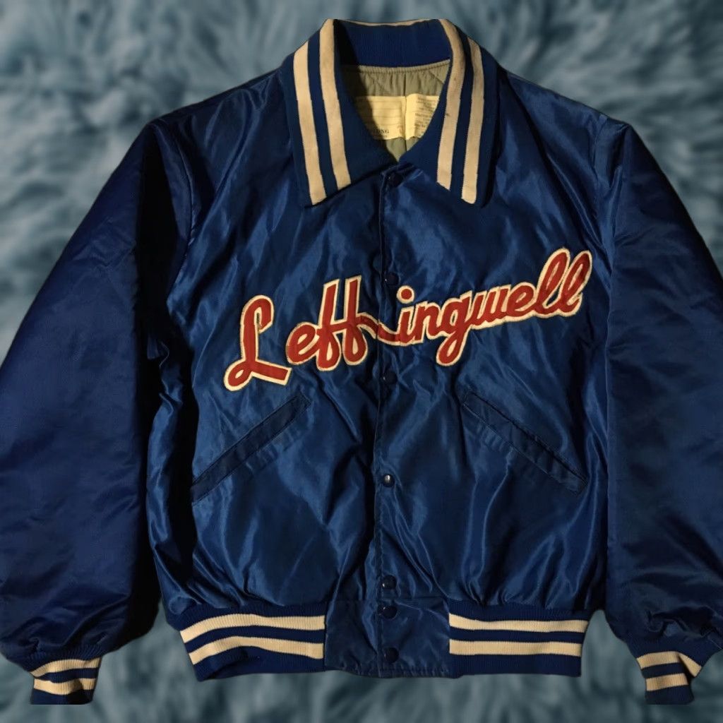 Vintage Vtg 80s Leffingwell School Satin Varsity Jacket L USA Track Football Grunge 70s Size US L / EU 52-54 / 3 - 1 Thumbnail